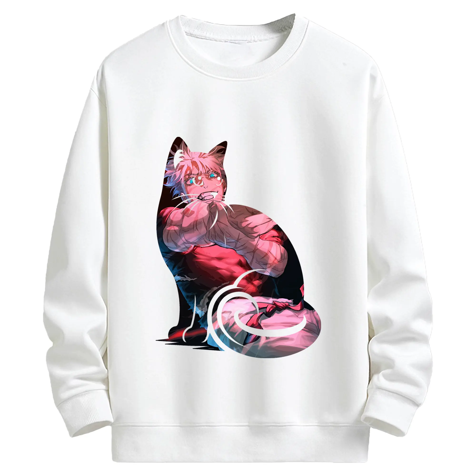 呪術廻戦 グッズ,五条 悟 - 高品質 クルーネック スウェット ・ コットン59％ ポリエステル41％ ・ ユニセックス 長袖 トレーナー ・ カジュアル デイリー スポーツ 散歩用