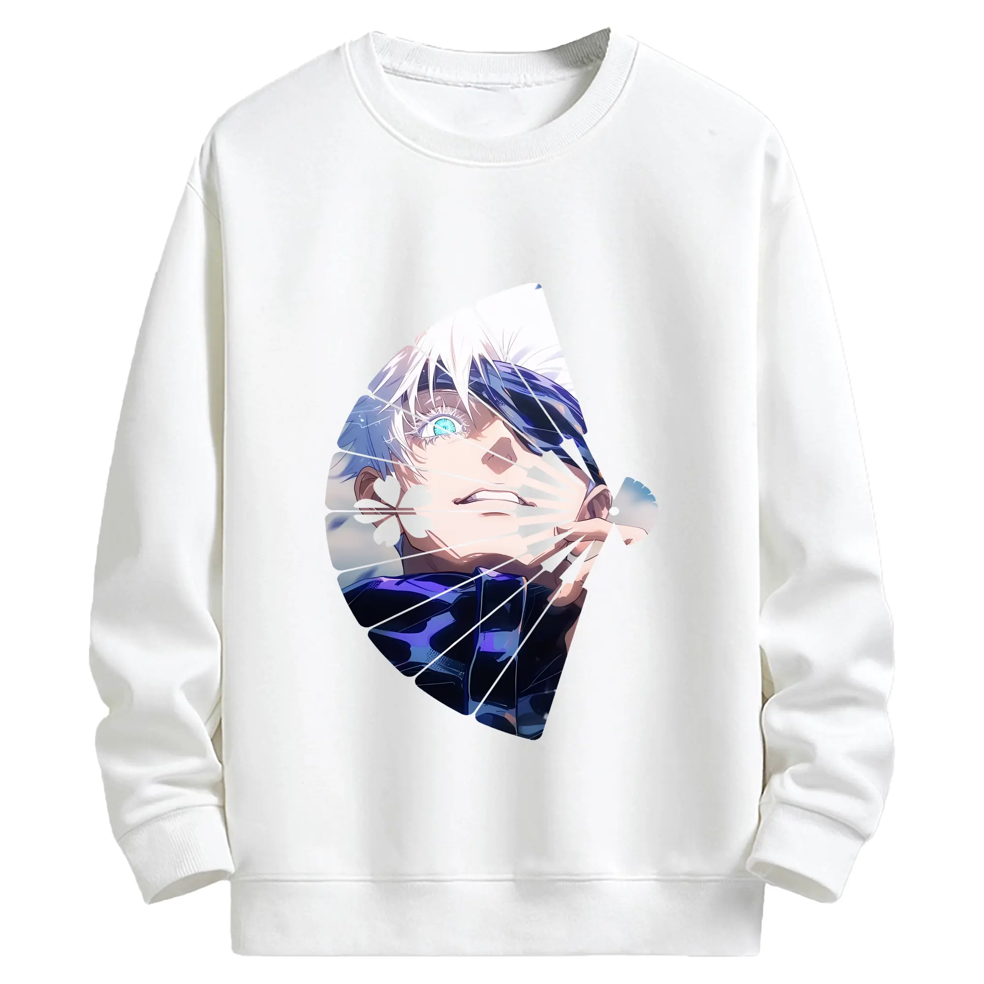 呪術廻戦 グッズ,五条 悟 - 高品質 クルーネック スウェット ・ コットン59％ ポリエステル41％ ・ ユニセックス 長袖 トレーナー ・ カジュアル デイリー スポーツ 散歩用