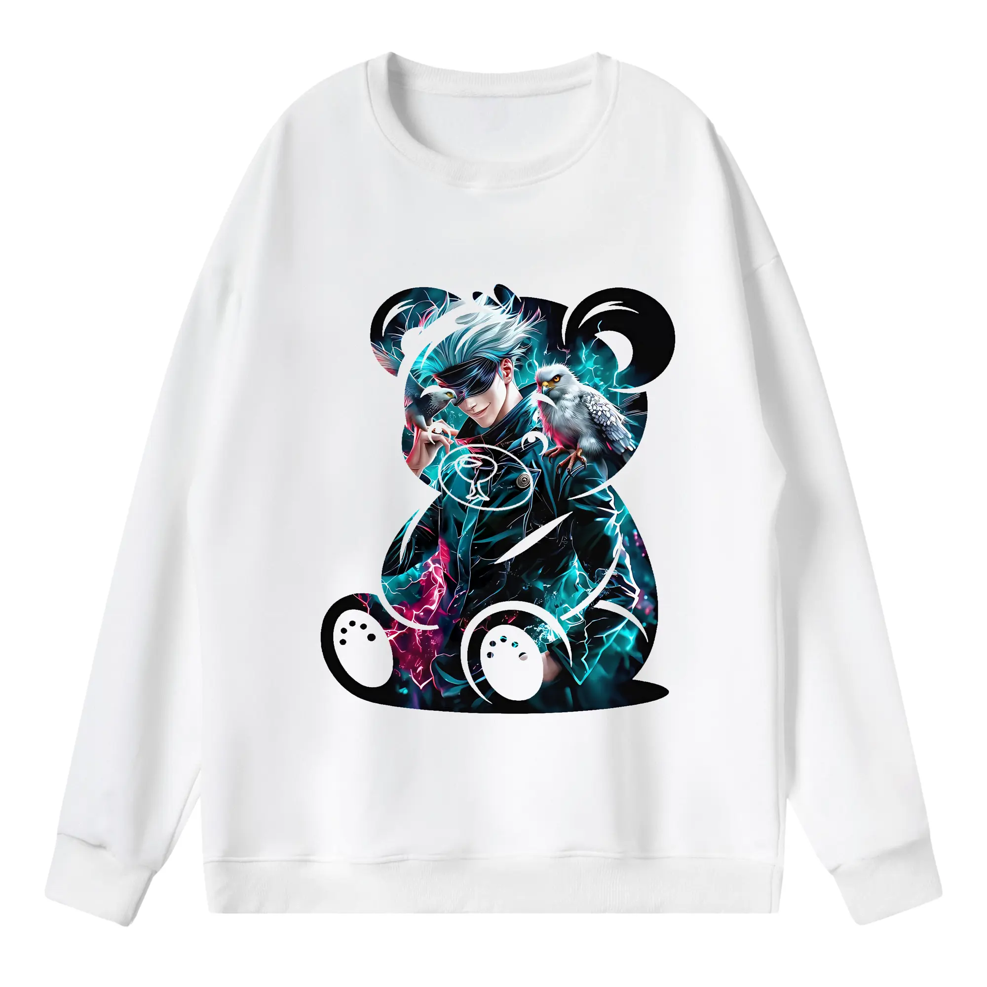 呪術廻戦 グッズ,五条 悟 - 薄手 クルーネック スウェット 裏毛260g · ポリエステル 春秋向け カジュアル 男女兼用 · トレーナー デイリー スポーツ 散歩に最適