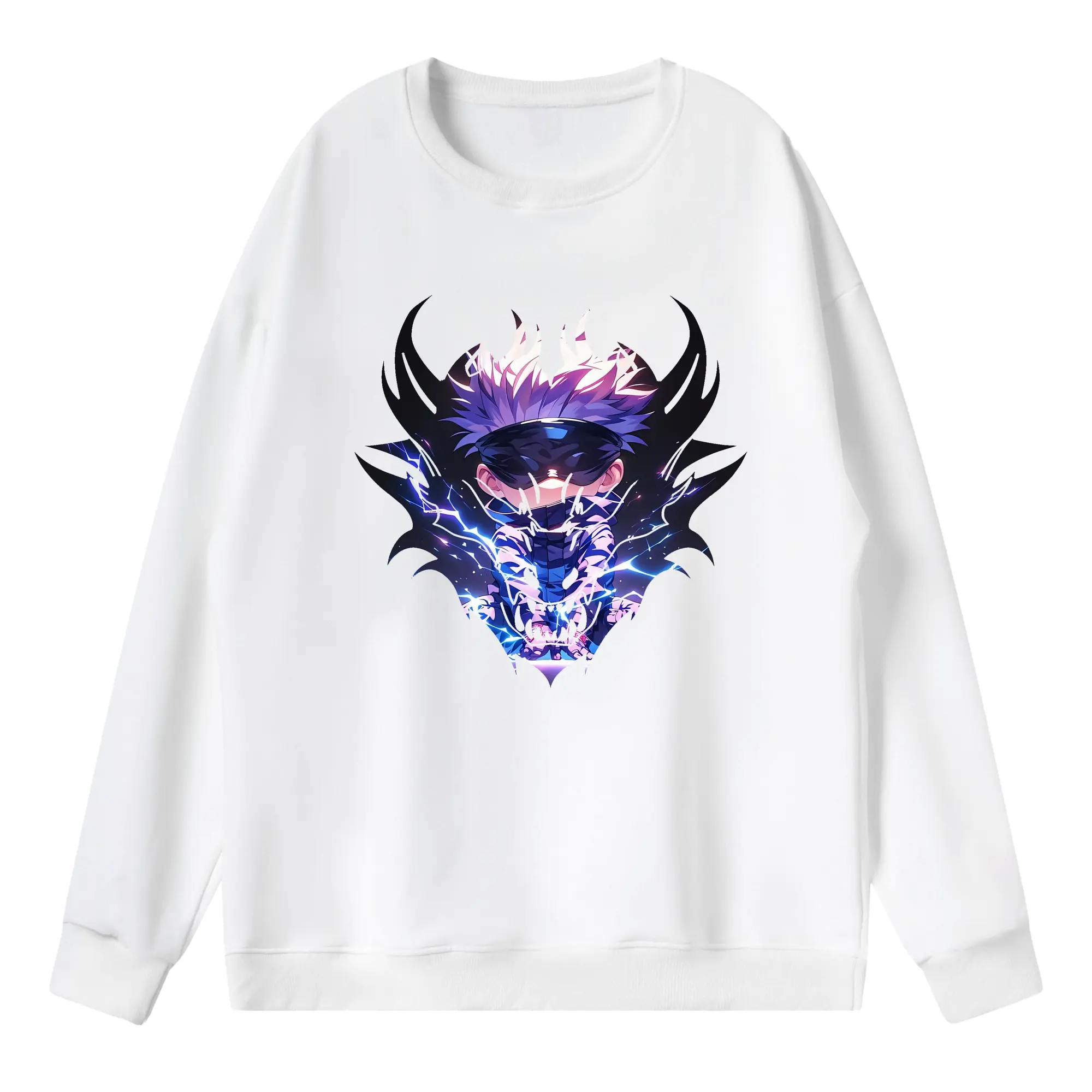 呪術廻戦 グッズ,五条 悟 - 薄手 クルーネック スウェット 裏毛260g · ポリエステル 春秋向け カジュアル 男女兼用 · トレーナー デイリー スポーツ 散歩に最適