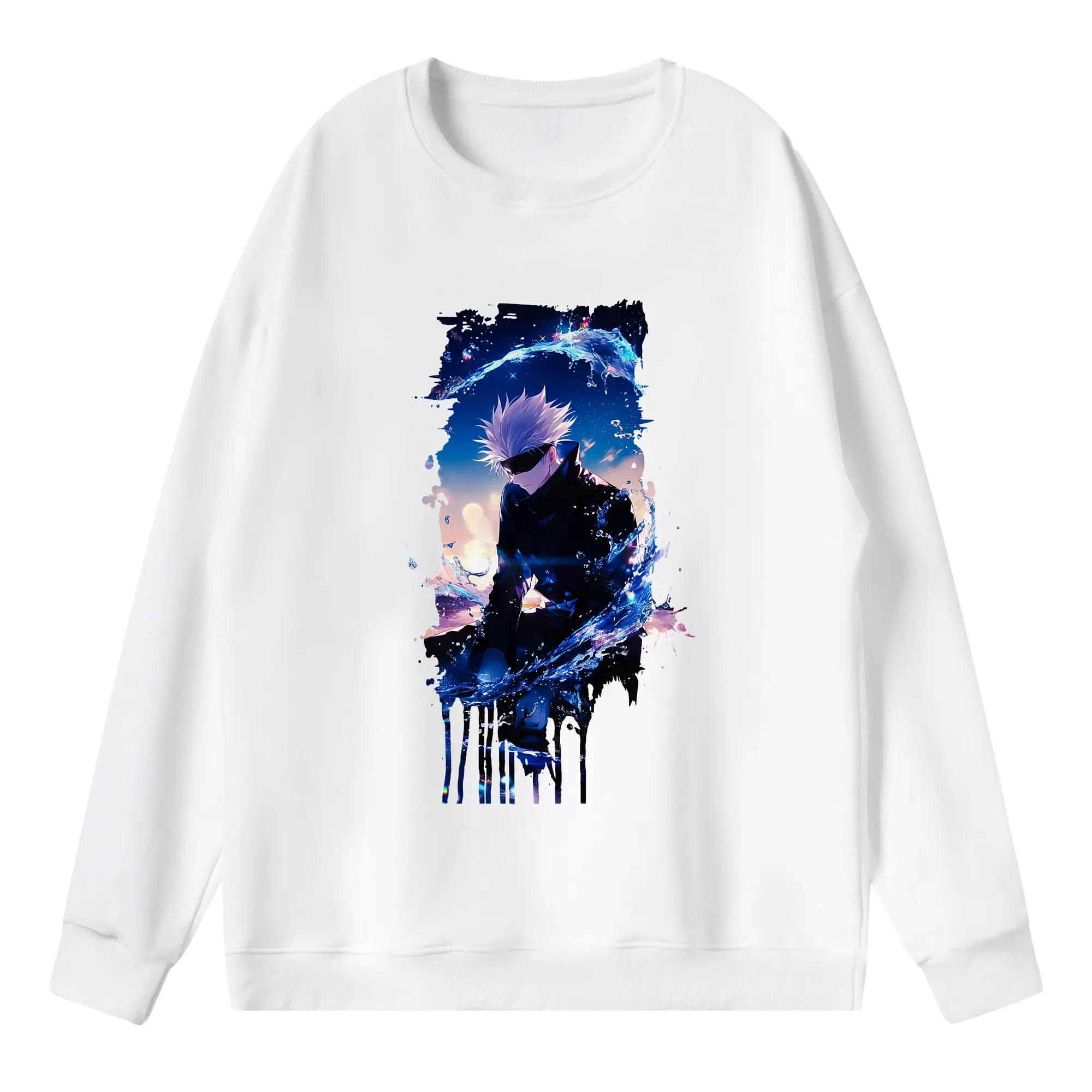 呪術廻戦 グッズ,五条 悟 - 薄手 クルーネック スウェット 裏毛260g · ポリエステル 春秋向け カジュアル 男女兼用 · トレーナー デイリー スポーツ 散歩に最適