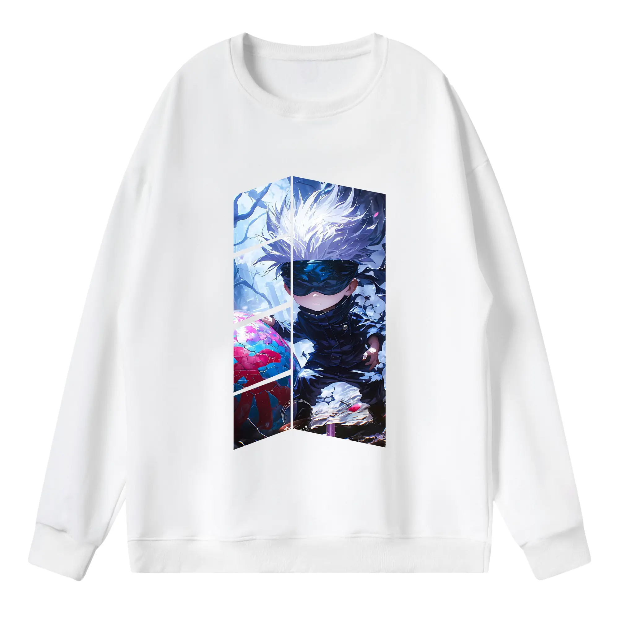 呪術廻戦 グッズ,五条 悟 - 薄手 クルーネック スウェット 裏毛260g · ポリエステル 春秋向け カジュアル 男女兼用 · トレーナー デイリー スポーツ 散歩に最適