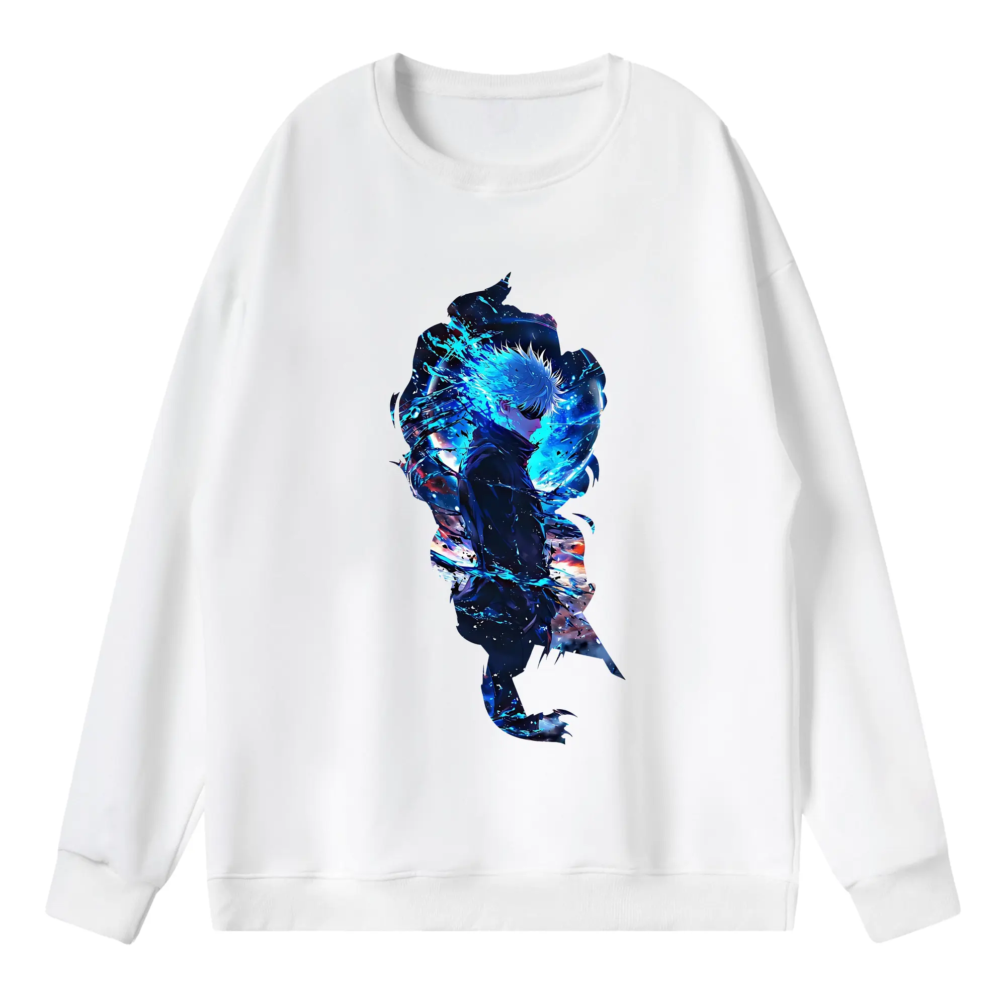 呪術廻戦 グッズ,五条 悟 - 薄手 クルーネック スウェット 裏毛260g · ポリエステル 春秋向け カジュアル 男女兼用 · トレーナー デイリー スポーツ 散歩に最適