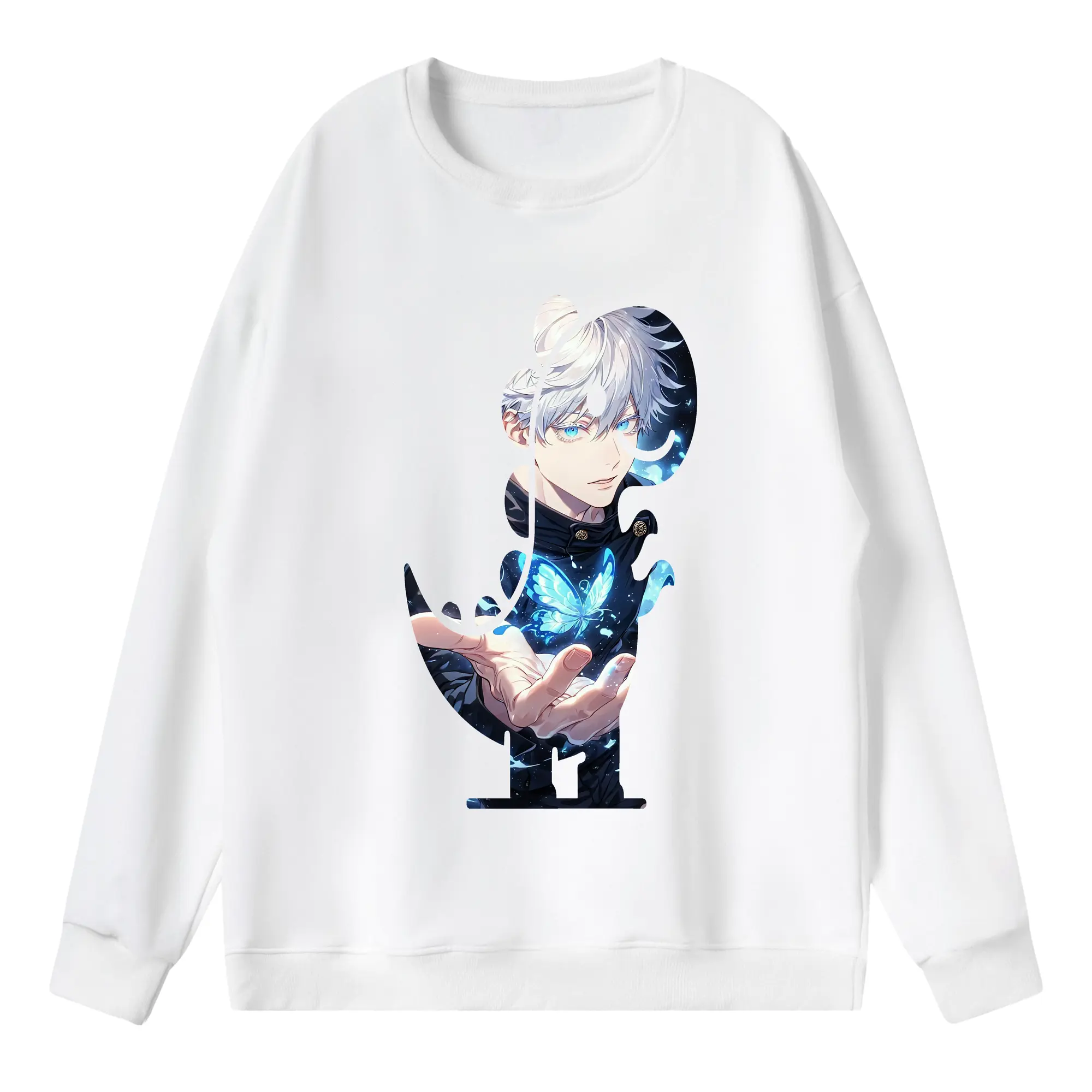 呪術廻戦 グッズ,五条 悟 - 薄手 クルーネック スウェット 裏毛260g · ポリエステル 春秋向け カジュアル 男女兼用 · トレーナー デイリー スポーツ 散歩に最適