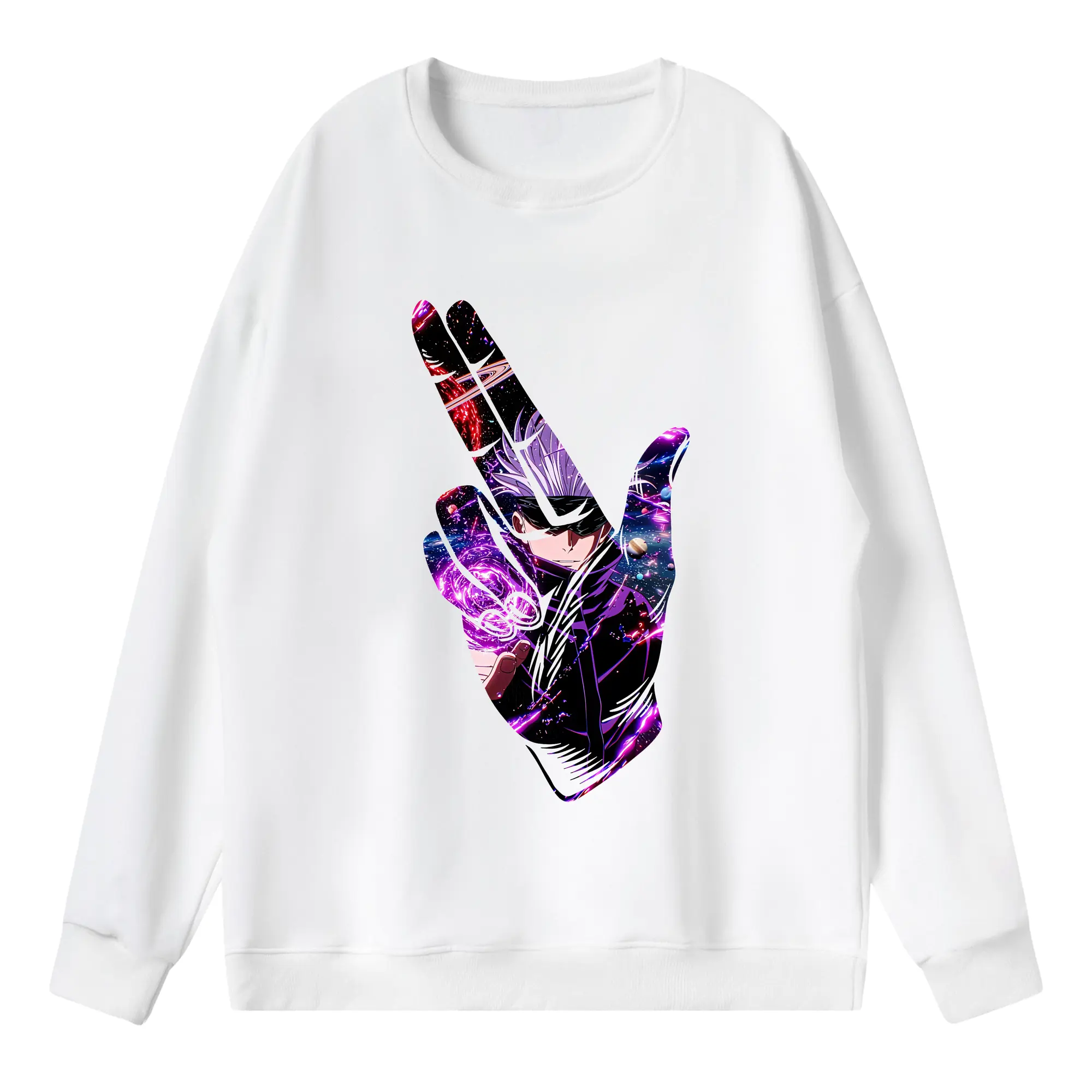 呪術廻戦 グッズ,五条 悟 - 薄手 クルーネック スウェット 裏毛260g · ポリエステル 春秋向け カジュアル 男女兼用 · トレーナー デイリー スポーツ 散歩に最適