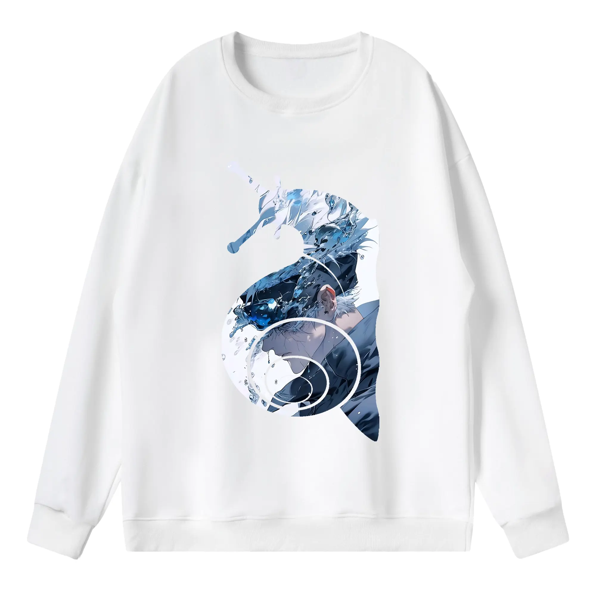 呪術廻戦 グッズ,五条 悟 - 薄手 クルーネック スウェット 裏毛260g · ポリエステル 春秋向け カジュアル 男女兼用 · トレーナー デイリー スポーツ 散歩に最適