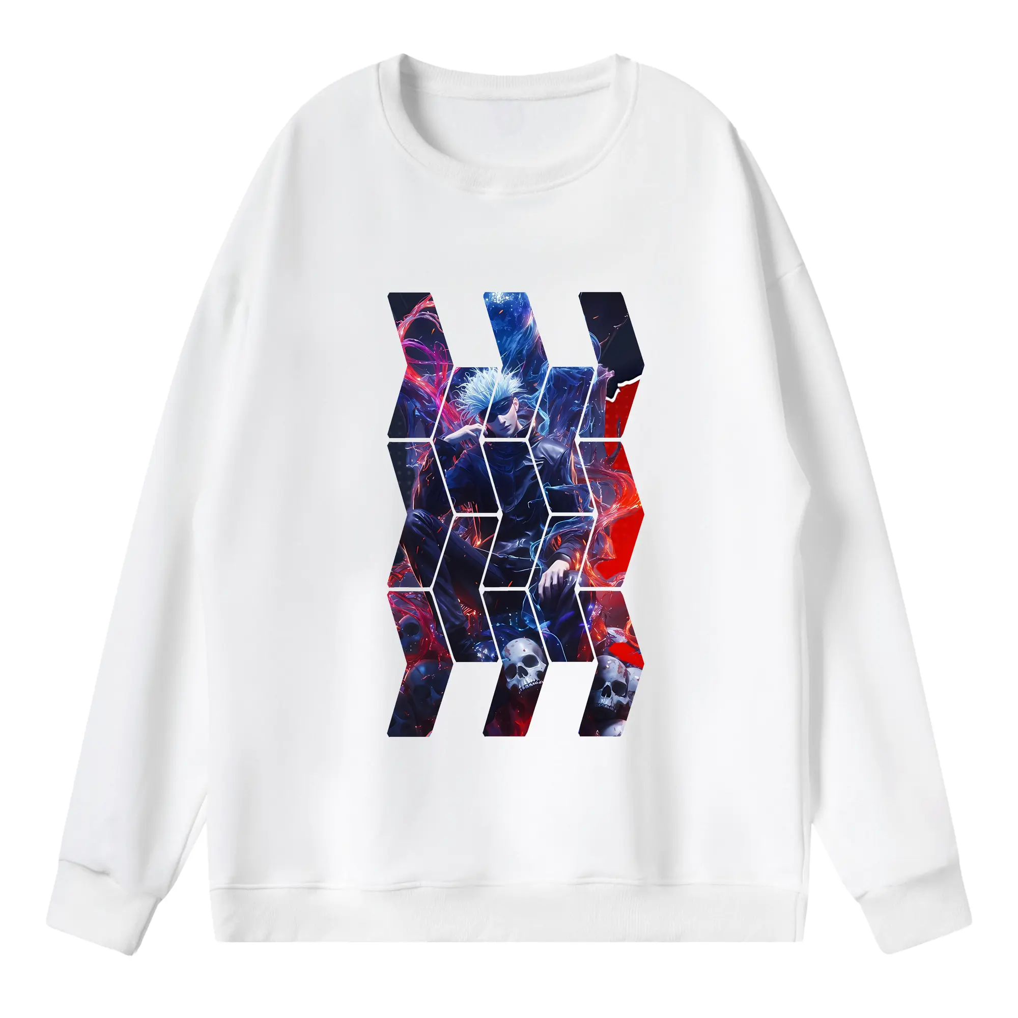 呪術廻戦 グッズ,五条 悟 - 薄手 クルーネック スウェット 裏毛260g · ポリエステル 春秋向け カジュアル 男女兼用 · トレーナー デイリー スポーツ 散歩に最適