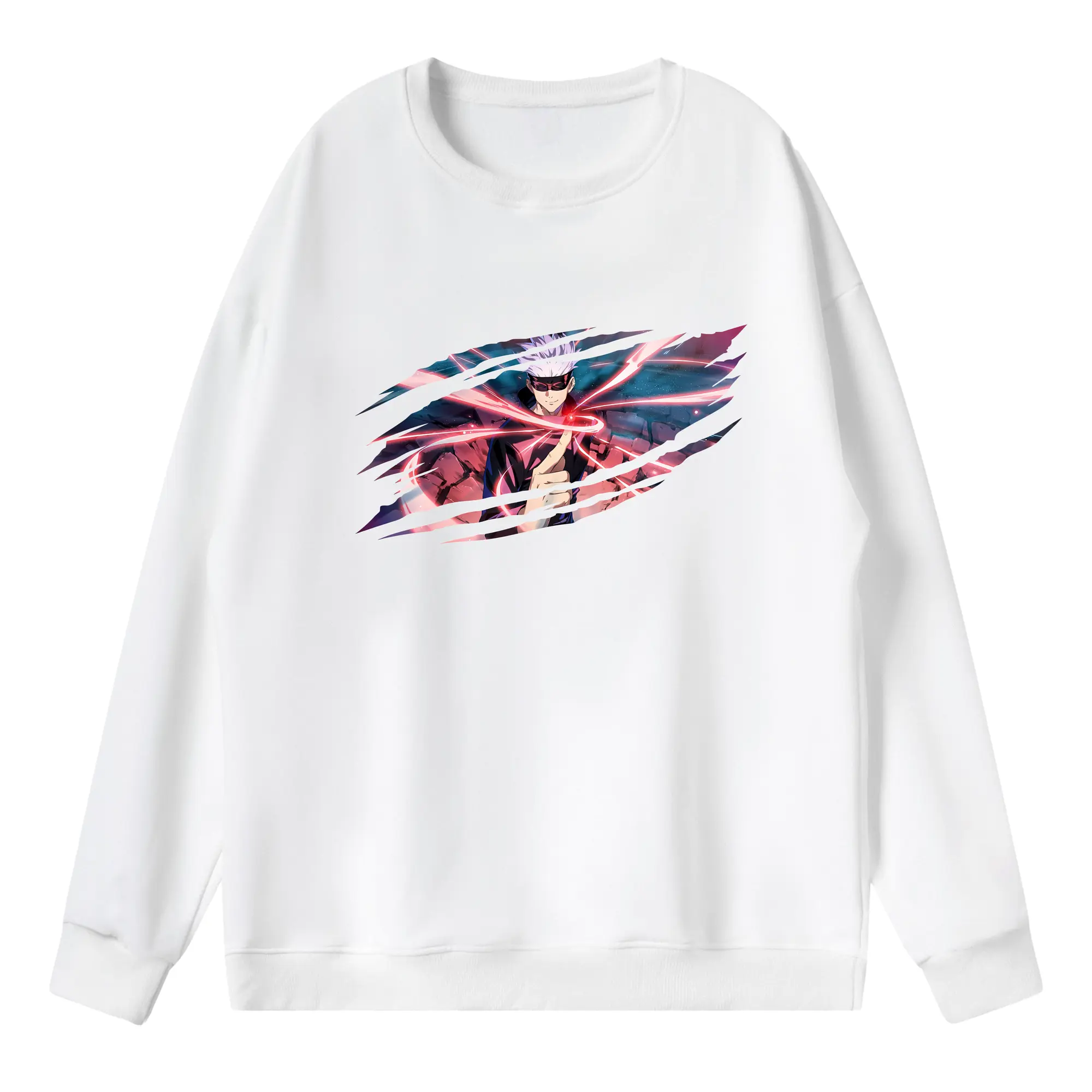 呪術廻戦 グッズ,五条 悟 - 薄手 クルーネック スウェット 裏毛260g · ポリエステル 春秋向け カジュアル 男女兼用 · トレーナー デイリー スポーツ 散歩に最適