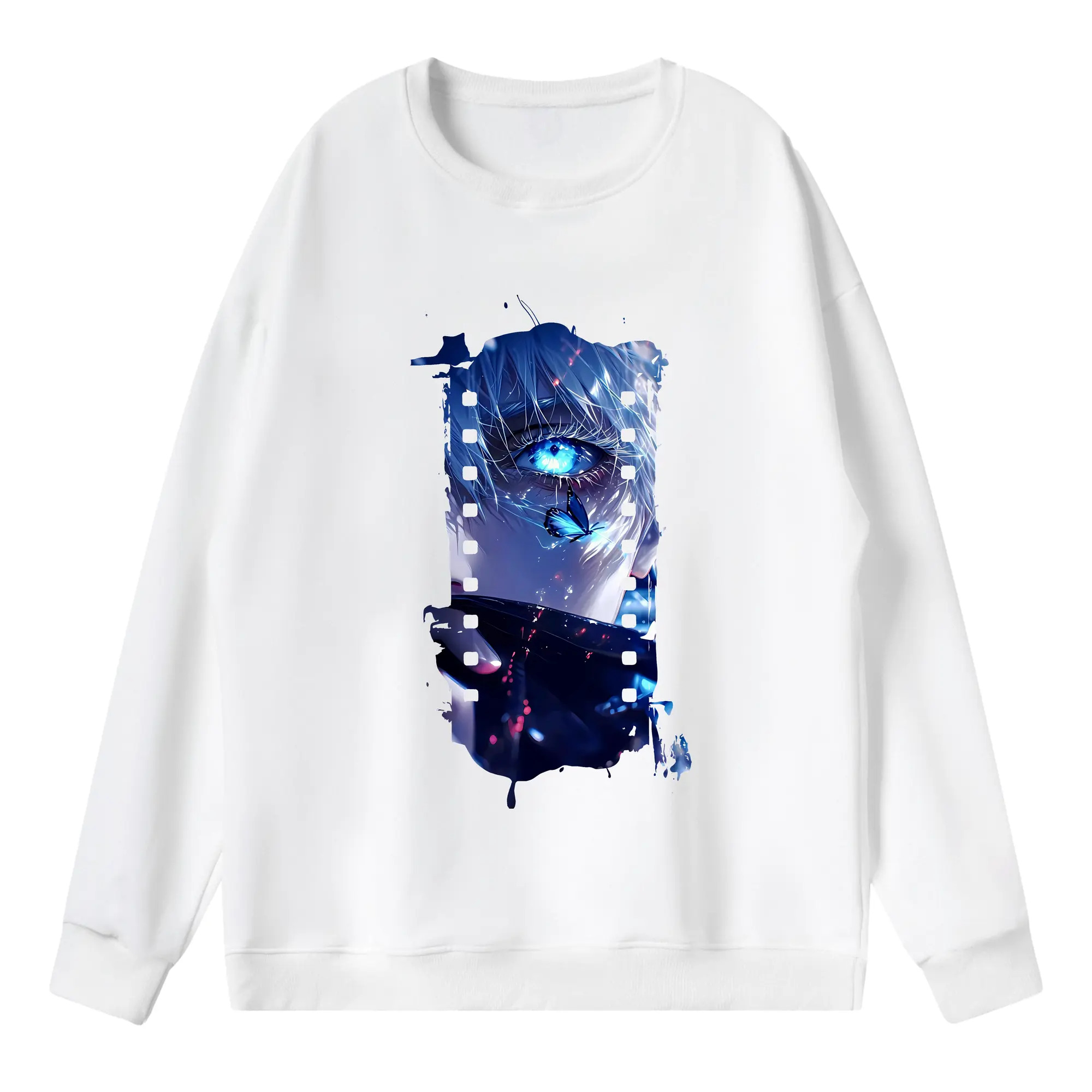 呪術廻戦 グッズ,五条 悟 - 薄手 クルーネック スウェット 裏毛260g · ポリエステル 春秋向け カジュアル 男女兼用 · トレーナー デイリー スポーツ 散歩に最適