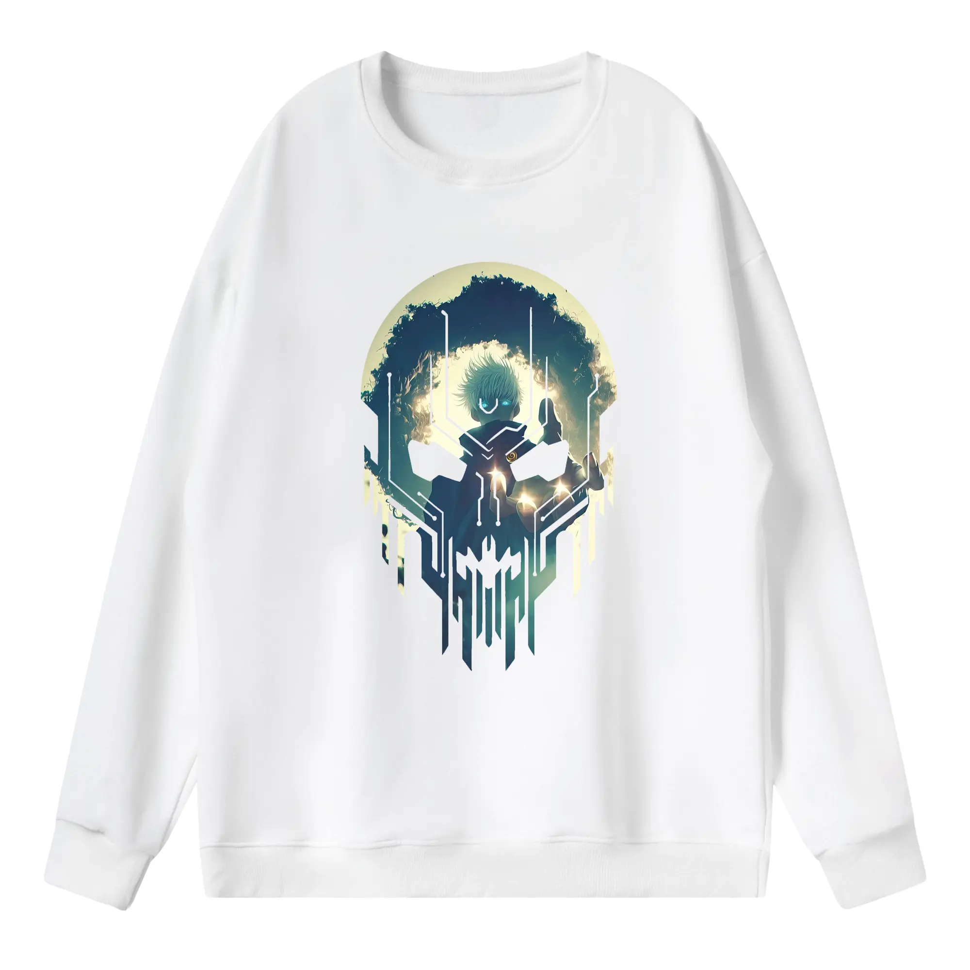 呪術廻戦 グッズ,五条 悟 - 薄手 クルーネック スウェット 裏毛260g · ポリエステル 春秋向け カジュアル 男女兼用 · トレーナー デイリー スポーツ 散歩に最適