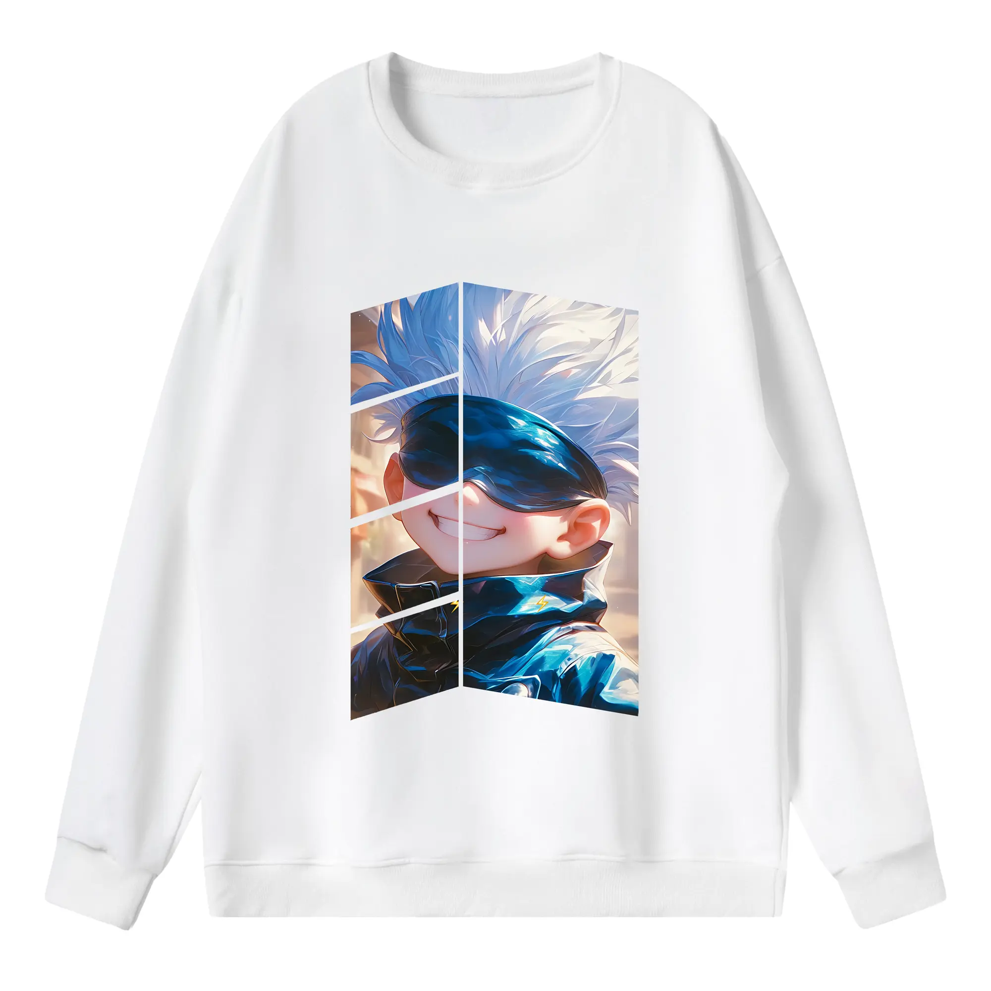 呪術廻戦 グッズ,五条 悟 - 薄手 クルーネック スウェット 裏毛260g · ポリエステル 春秋向け カジュアル 男女兼用 · トレーナー デイリー スポーツ 散歩に最適