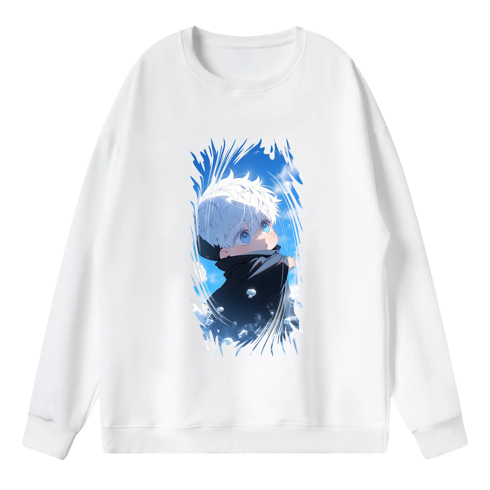 呪術廻戦 グッズ,五条 悟 - 薄手 クルーネック スウェット 裏毛260g · ポリエステル 春秋向け カジュアル 男女兼用 · トレーナー デイリー スポーツ 散歩に最適