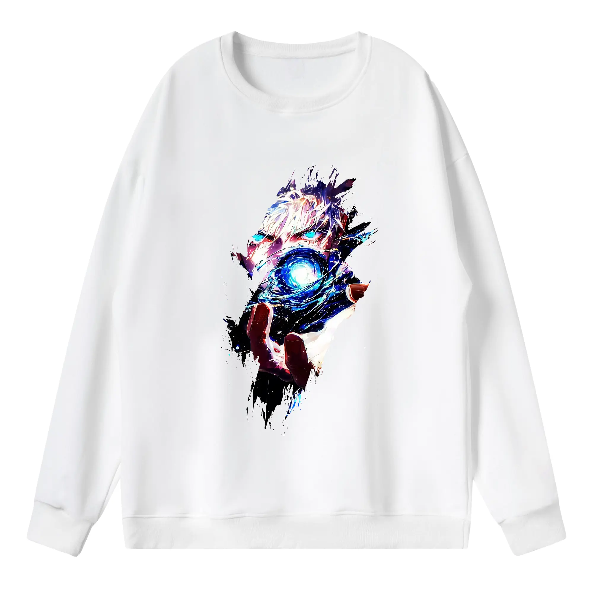 呪術廻戦 グッズ,五条 悟 - 薄手 クルーネック スウェット 裏毛260g · ポリエステル 春秋向け カジュアル 男女兼用 · トレーナー デイリー スポーツ 散歩に最適