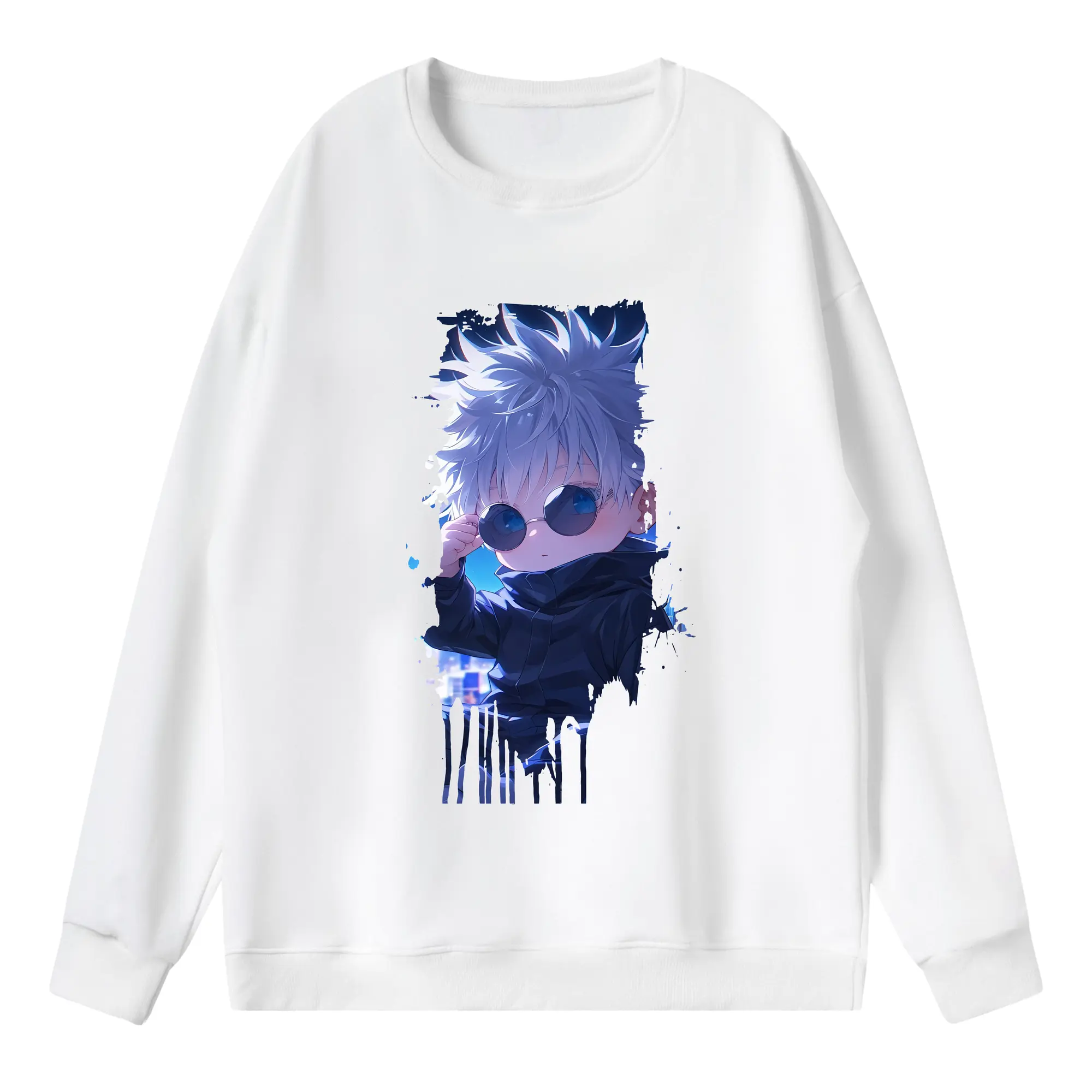 呪術廻戦 グッズ,五条 悟 - 薄手 クルーネック スウェット 裏毛260g · ポリエステル 春秋向け カジュアル 男女兼用 · トレーナー デイリー スポーツ 散歩に最適