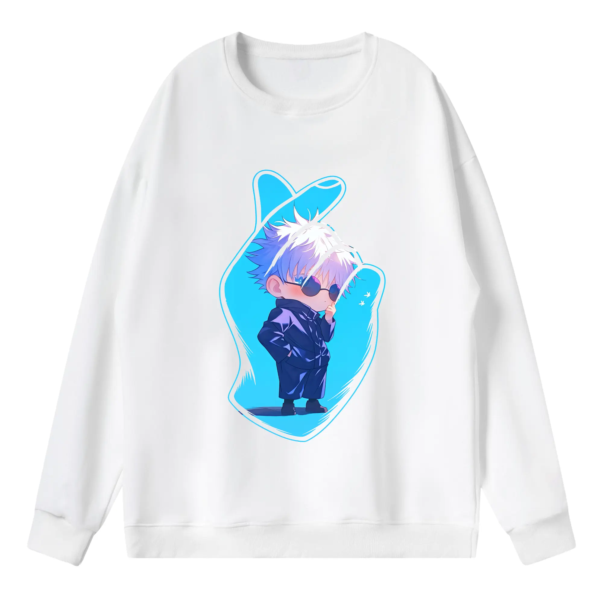 呪術廻戦 グッズ,五条 悟 - 薄手 クルーネック スウェット 裏毛260g · ポリエステル 春秋向け カジュアル 男女兼用 · トレーナー デイリー スポーツ 散歩に最適