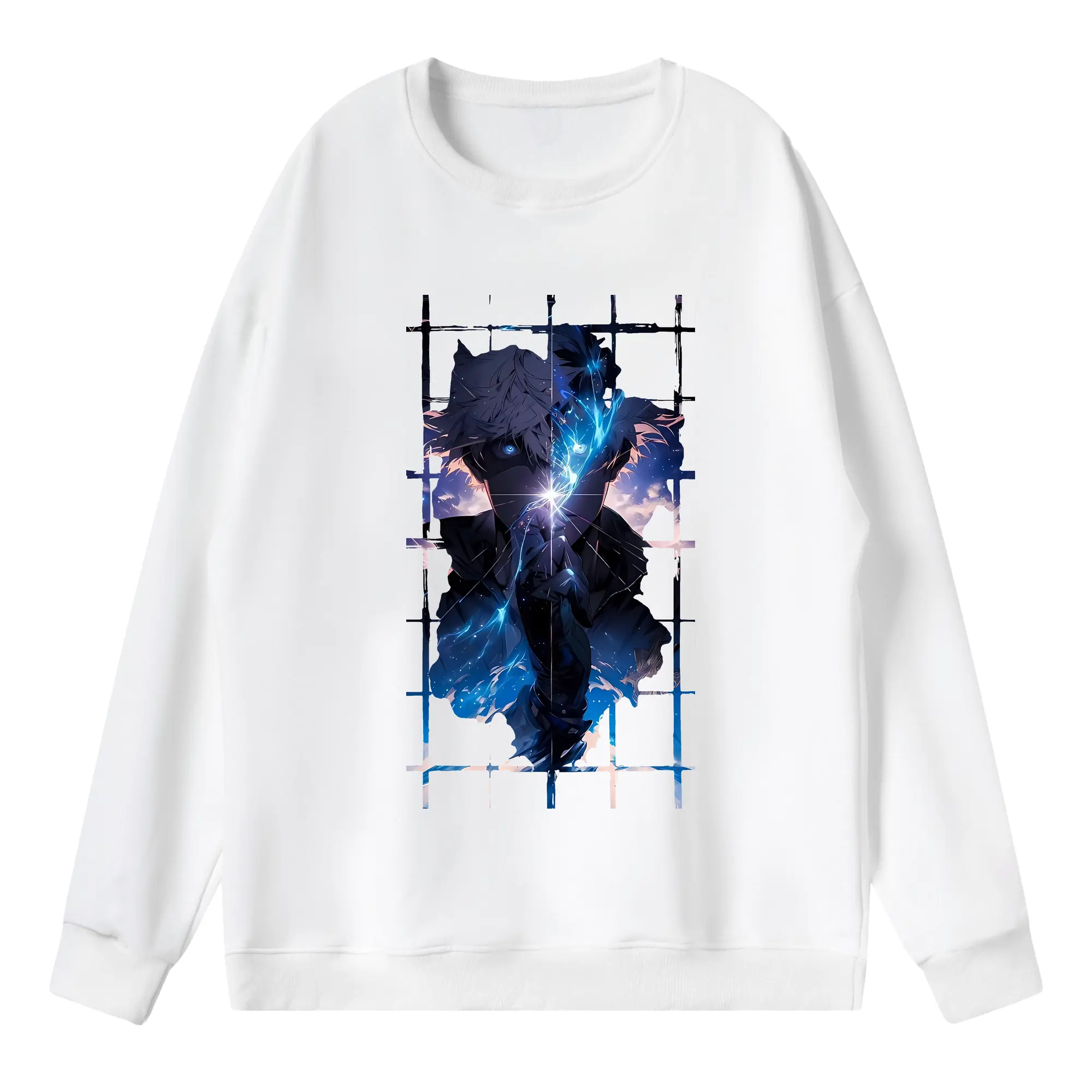 呪術廻戦 グッズ,五条 悟 - 薄手 クルーネック スウェット 裏毛260g · ポリエステル 春秋向け カジュアル 男女兼用 · トレーナー デイリー スポーツ 散歩に最適