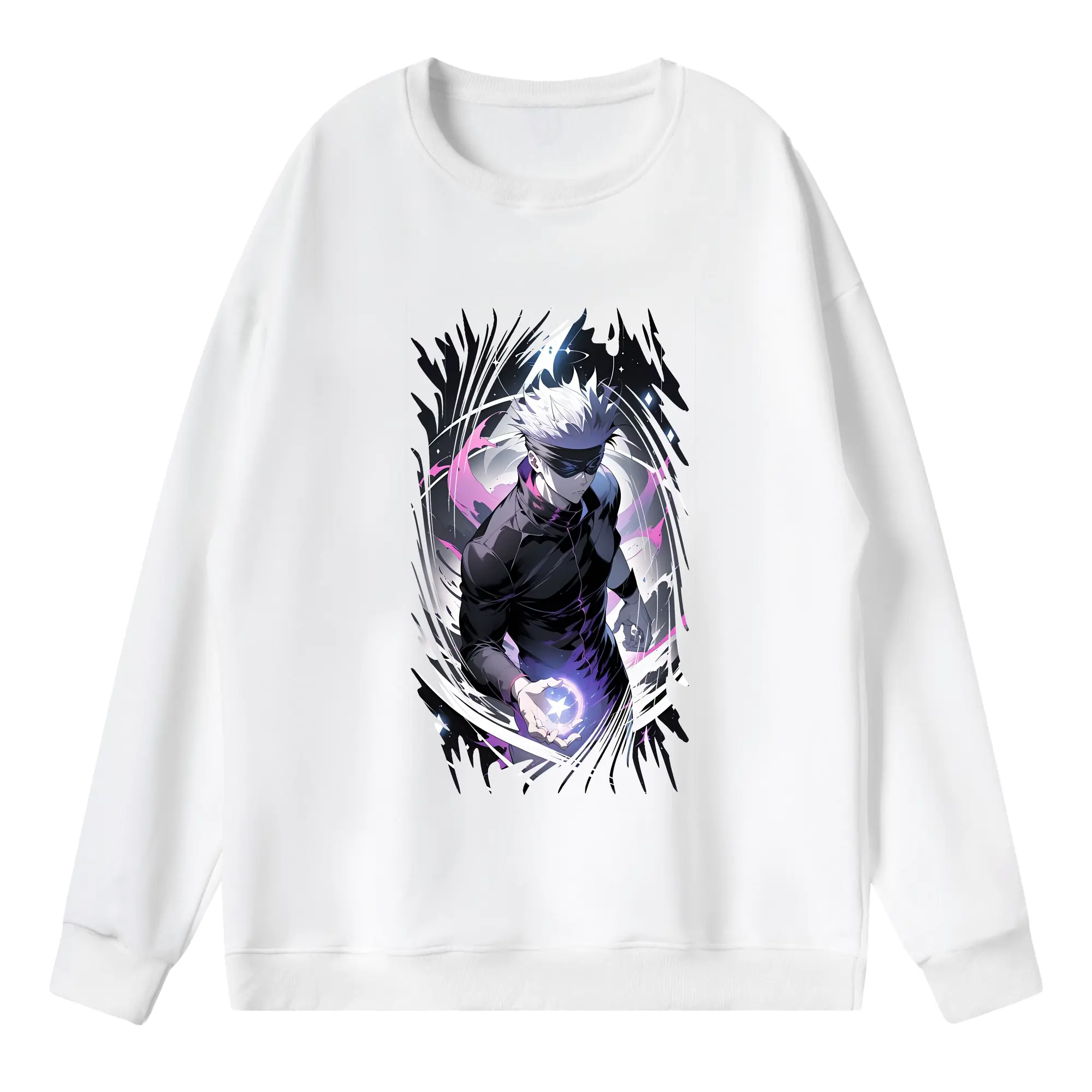 呪術廻戦 グッズ,五条 悟 - 薄手 クルーネック スウェット 裏毛260g · ポリエステル 春秋向け カジュアル 男女兼用 · トレーナー デイリー スポーツ 散歩に最適