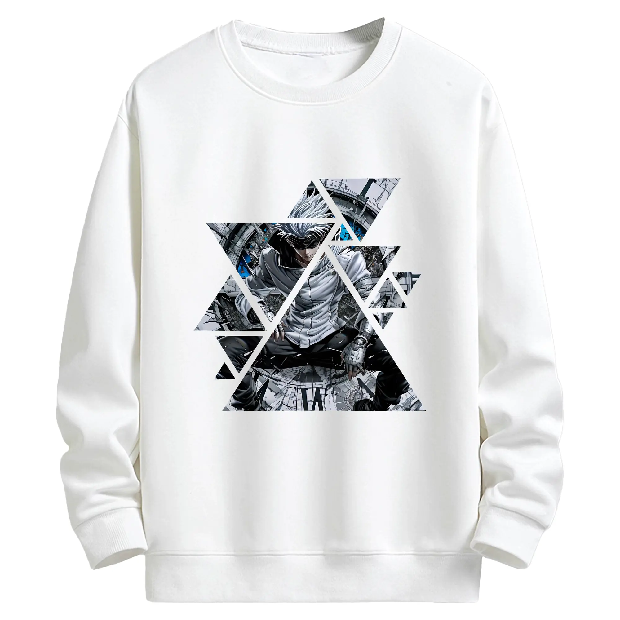 呪術廻戦 グッズ,五条 悟 - キッズ クルーネックスウェットシャツ ・ フロントプリント ・ 綿80％ ポリエステル20％ ・ 快適 通学 スポーツ 日常使い お散歩用