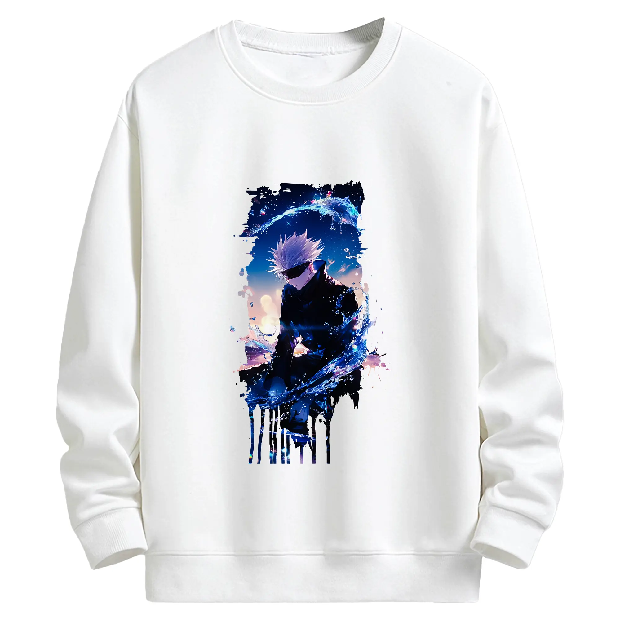 呪術廻戦 グッズ,五条 悟 - キッズ クルーネックスウェットシャツ ・ フロントプリント ・ 綿80％ ポリエステル20％ ・ 快適 通学 スポーツ 日常使い お散歩用
