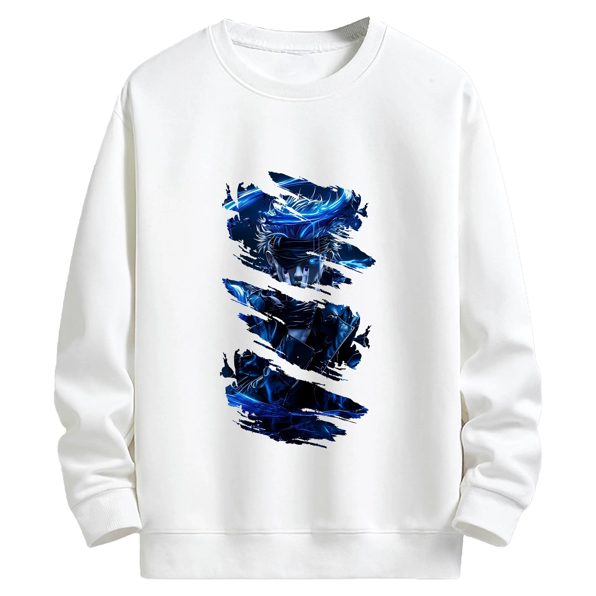 呪術廻戦 グッズ,五条 悟 - キッズ クルーネックスウェットシャツ ・ フロントプリント ・ 綿80％ ポリエステル20％ ・ 快適 通学 スポーツ 日常使い お散歩用