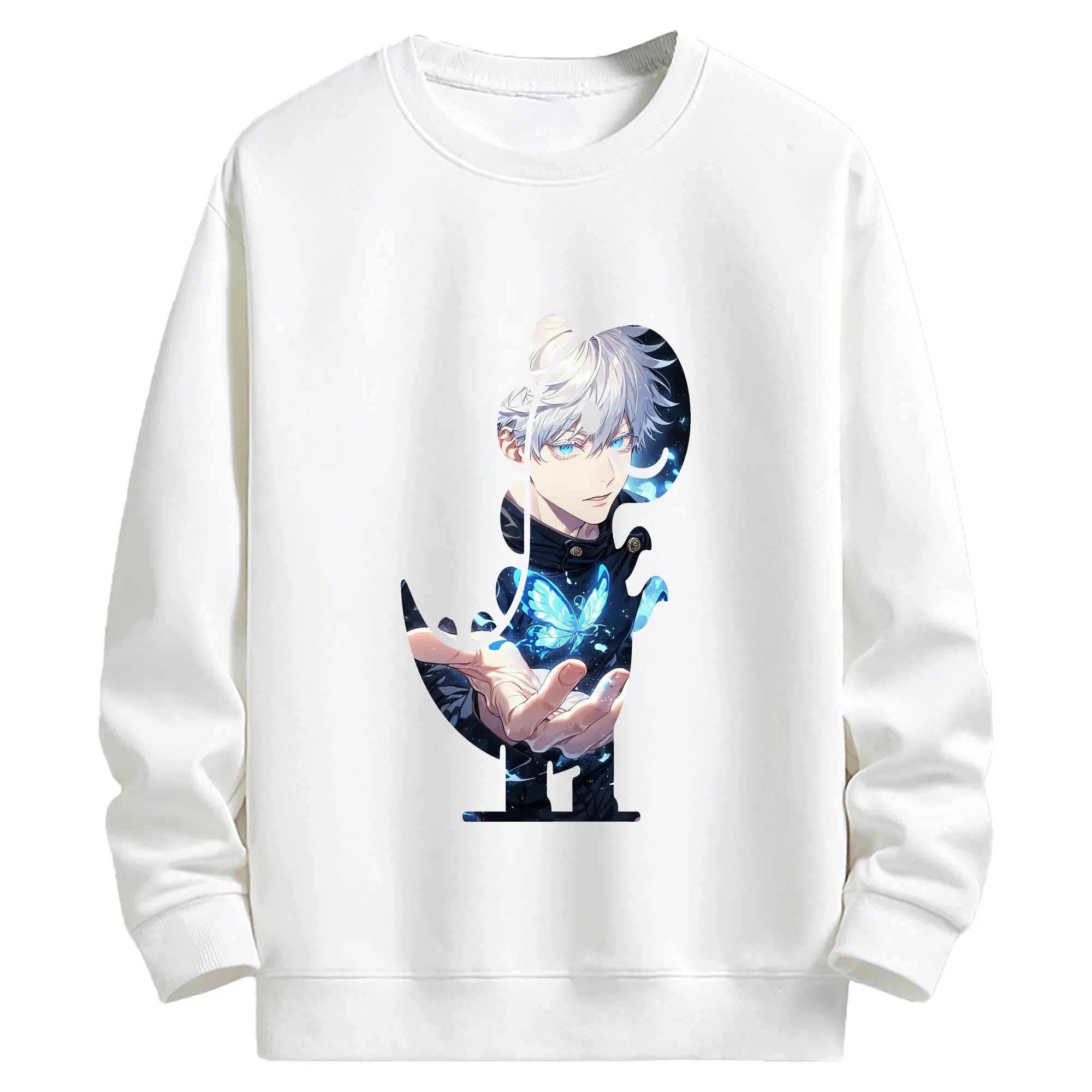 呪術廻戦 グッズ,五条 悟 - キッズ クルーネックスウェットシャツ ・ フロントプリント ・ 綿80％ ポリエステル20％ ・ 快適 通学 スポーツ 日常使い お散歩用
