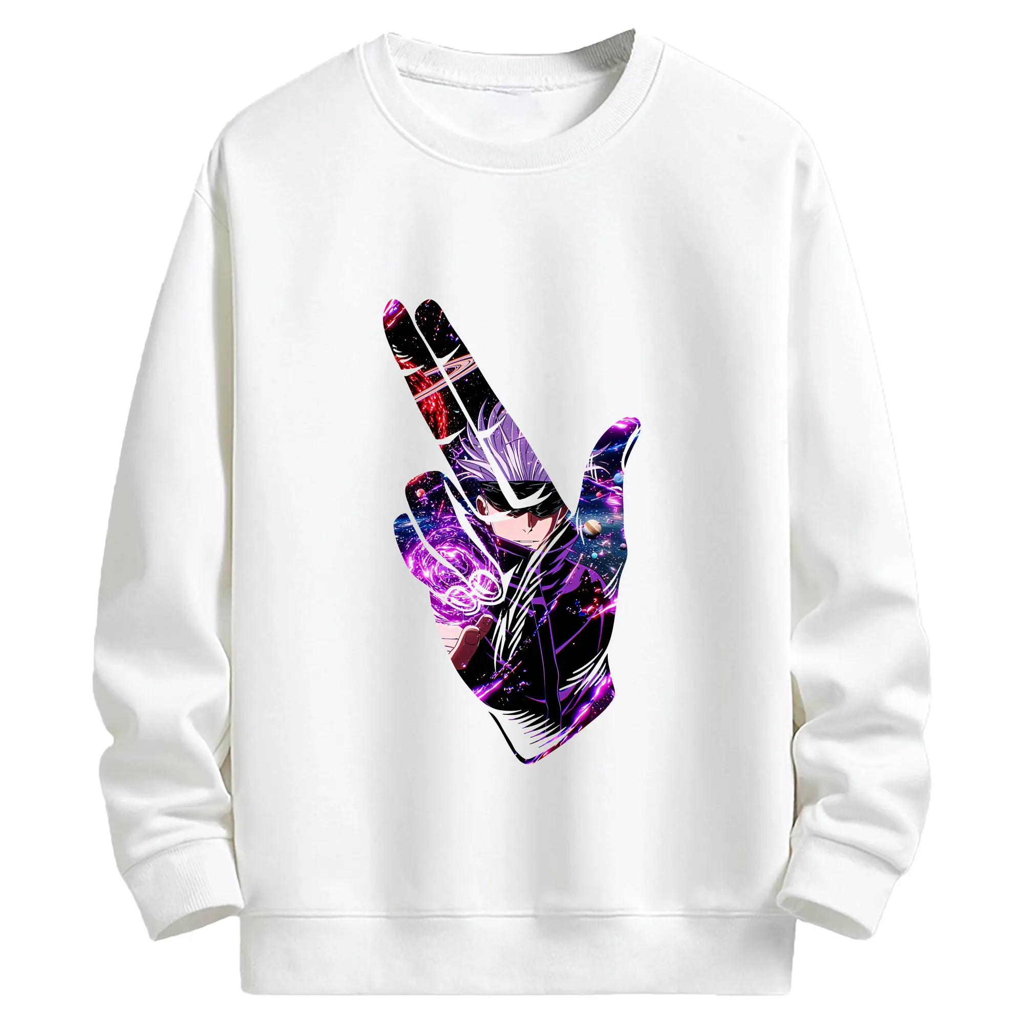 呪術廻戦 グッズ,五条 悟 - キッズ クルーネックスウェットシャツ ・ フロントプリント ・ 綿80％ ポリエステル20％ ・ 快適 通学 スポーツ 日常使い お散歩用