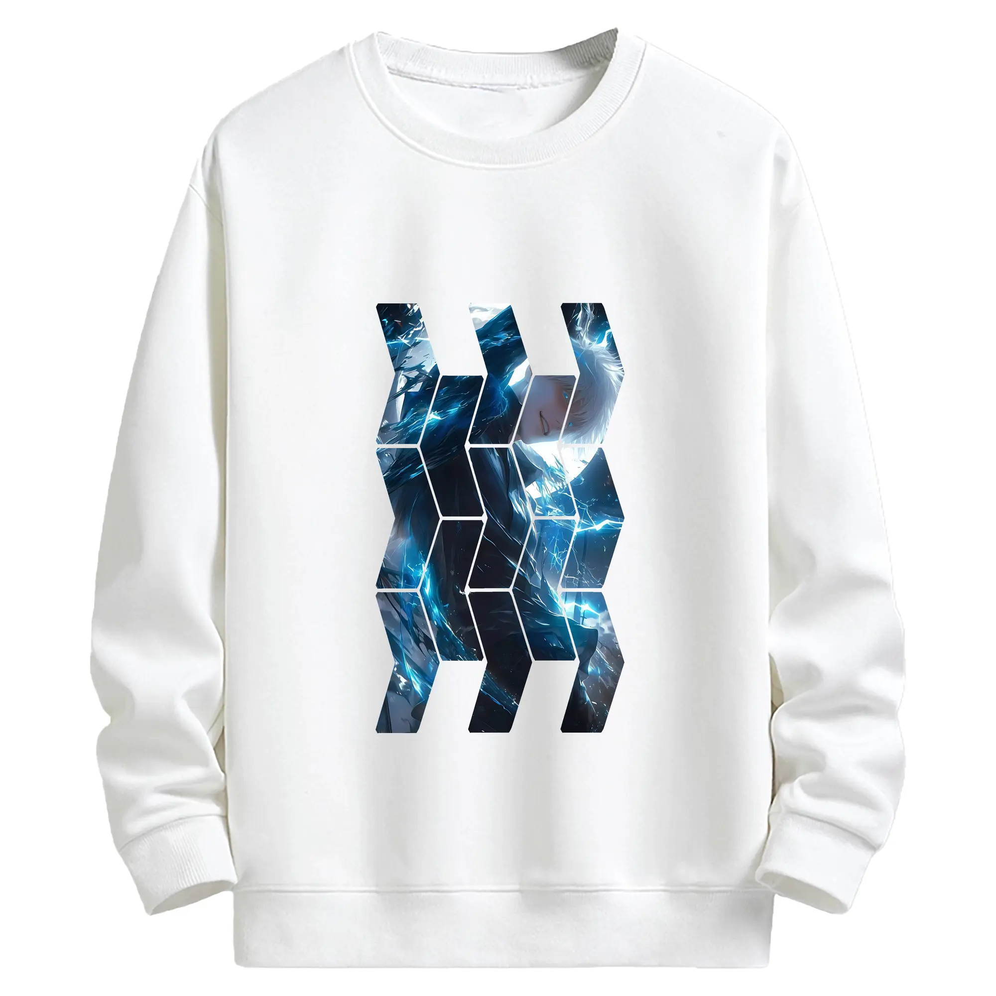 呪術廻戦 グッズ,五条 悟 - キッズ クルーネックスウェットシャツ ・ フロントプリント ・ 綿80％ ポリエステル20％ ・ 快適 通学 スポーツ 日常使い お散歩用