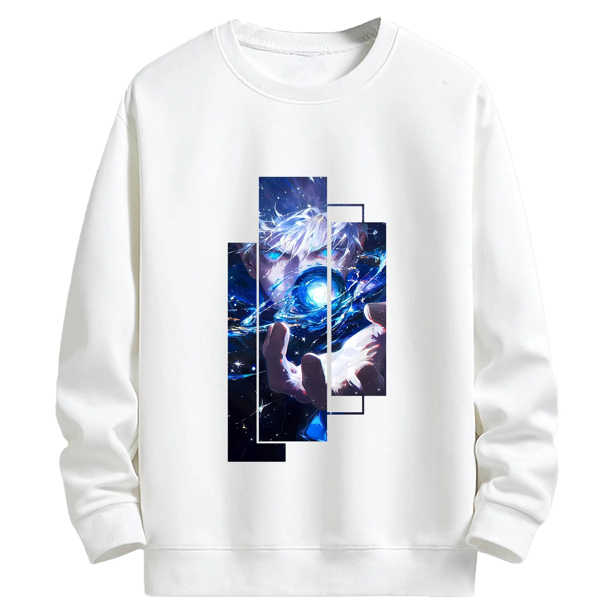 呪術廻戦 グッズ,五条 悟 - キッズ クルーネックスウェットシャツ ・ フロントプリント ・ 綿80％ ポリエステル20％ ・ 快適 通学 スポーツ 日常使い お散歩用