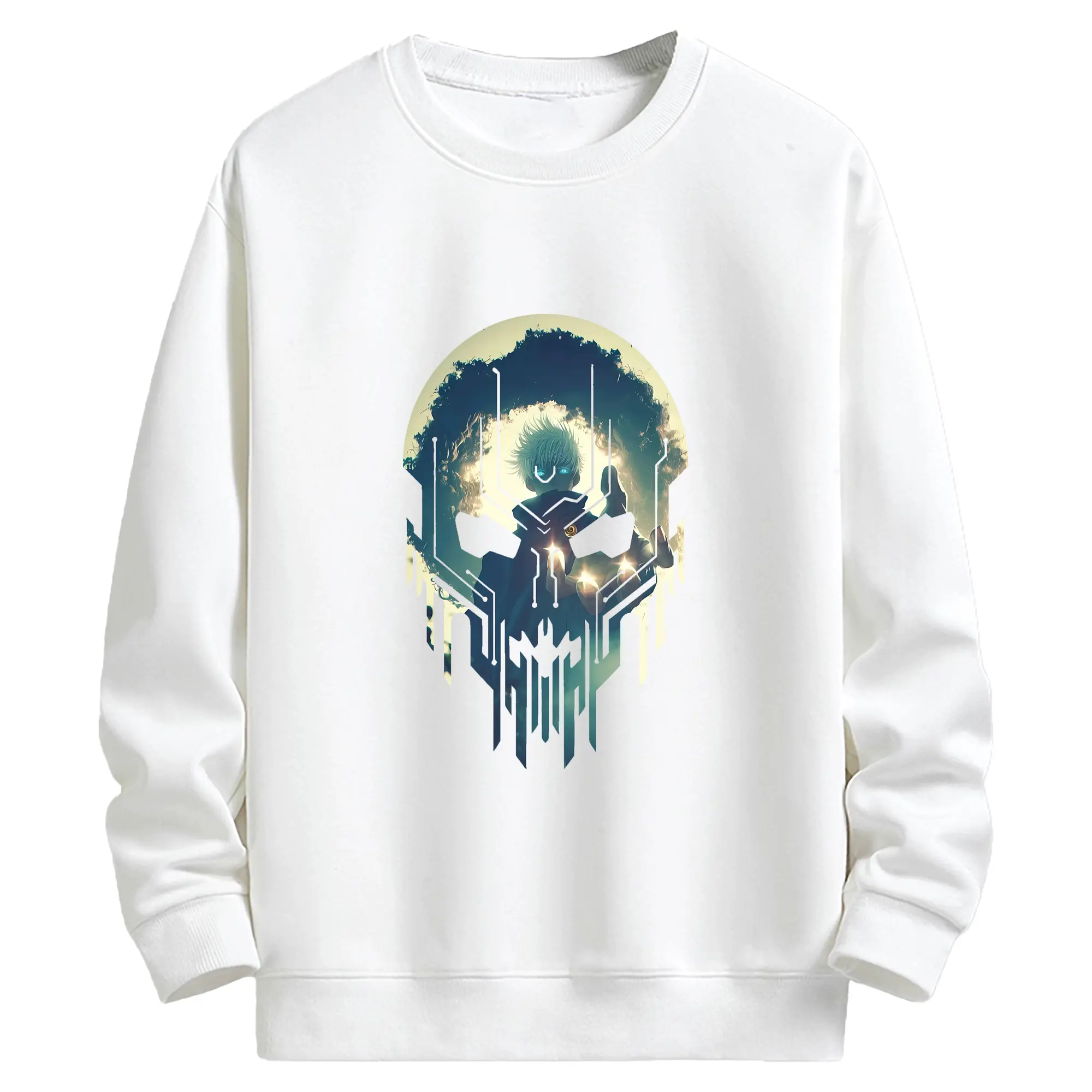 呪術廻戦 グッズ,五条 悟 - キッズ クルーネックスウェットシャツ ・ フロントプリント ・ 綿80％ ポリエステル20％ ・ 快適 通学 スポーツ 日常使い お散歩用