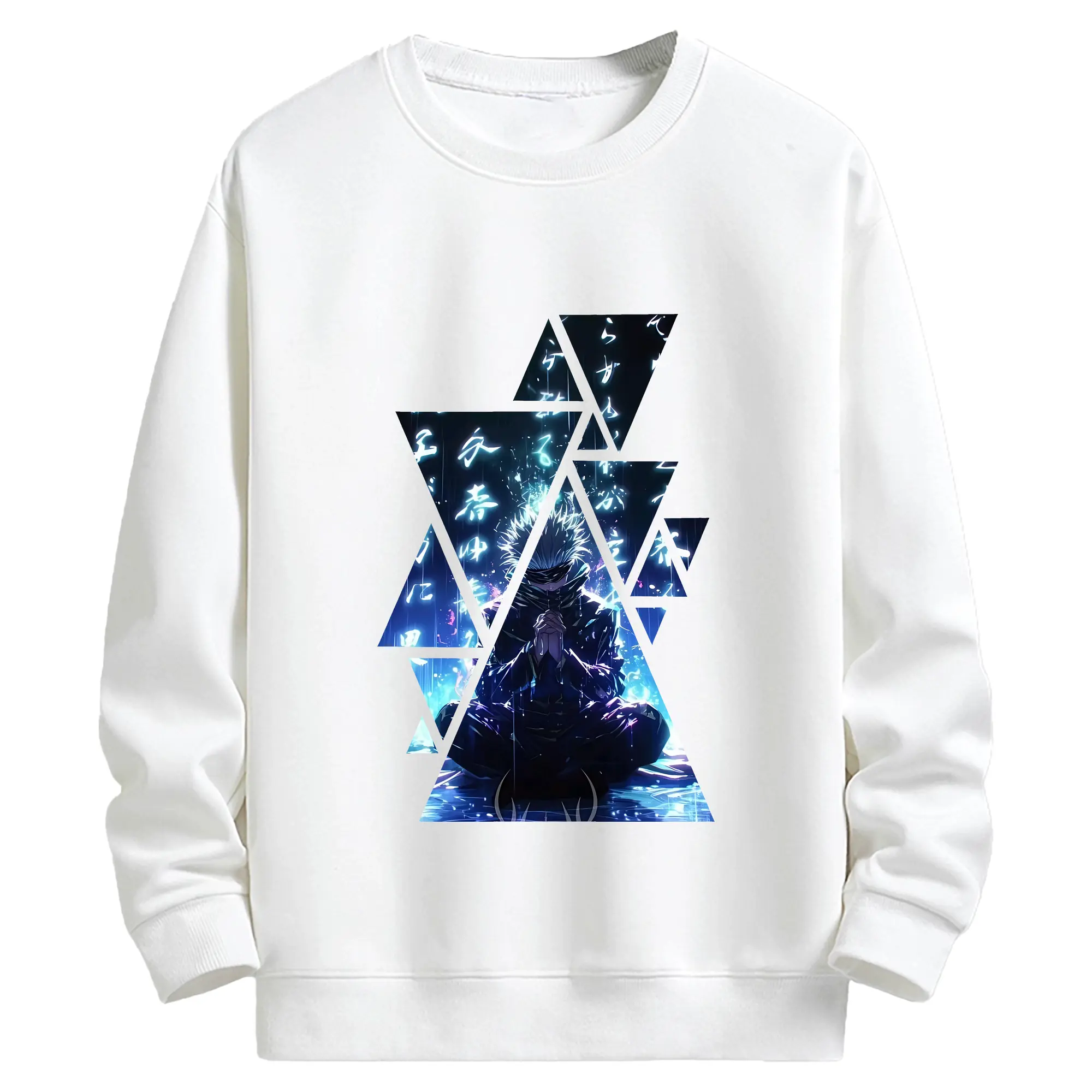 呪術廻戦 グッズ,五条 悟 - キッズ クルーネックスウェットシャツ ・ フロントプリント ・ 綿80％ ポリエステル20％ ・ 快適 通学 スポーツ 日常使い お散歩用