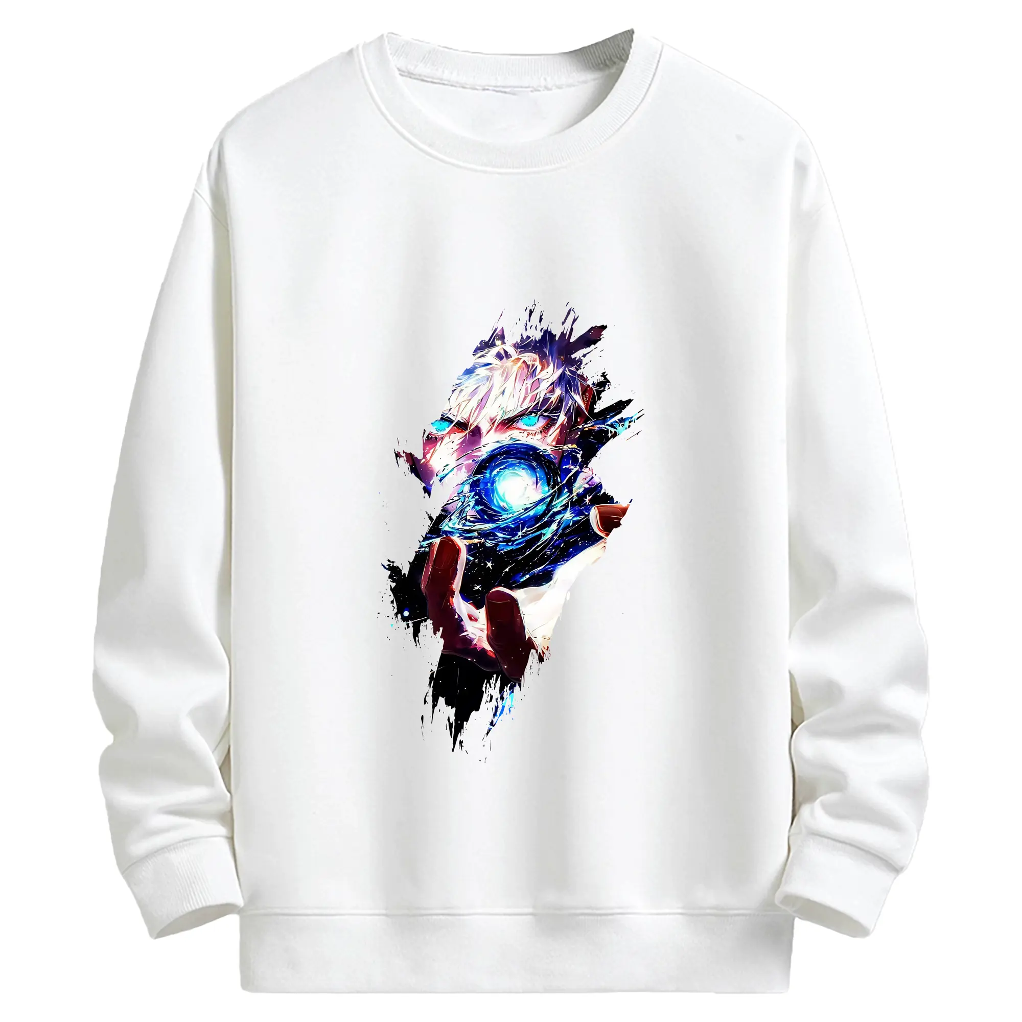 呪術廻戦 グッズ,五条 悟 - キッズ クルーネックスウェットシャツ ・ フロントプリント ・ 綿80％ ポリエステル20％ ・ 快適 通学 スポーツ 日常使い お散歩用