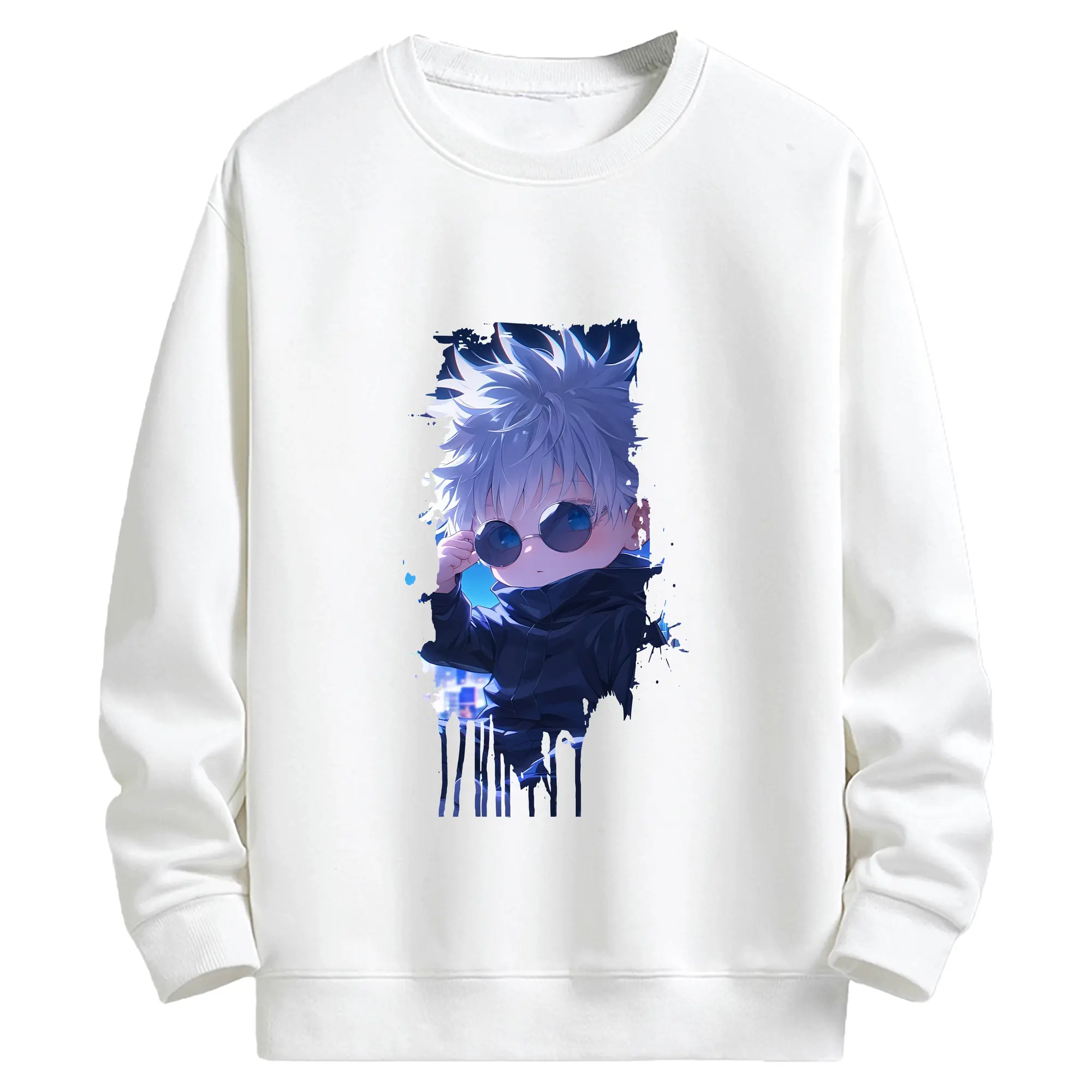 呪術廻戦 グッズ,五条 悟 - キッズ クルーネックスウェットシャツ ・ フロントプリント ・ 綿80％ ポリエステル20％ ・ 快適 通学 スポーツ 日常使い お散歩用