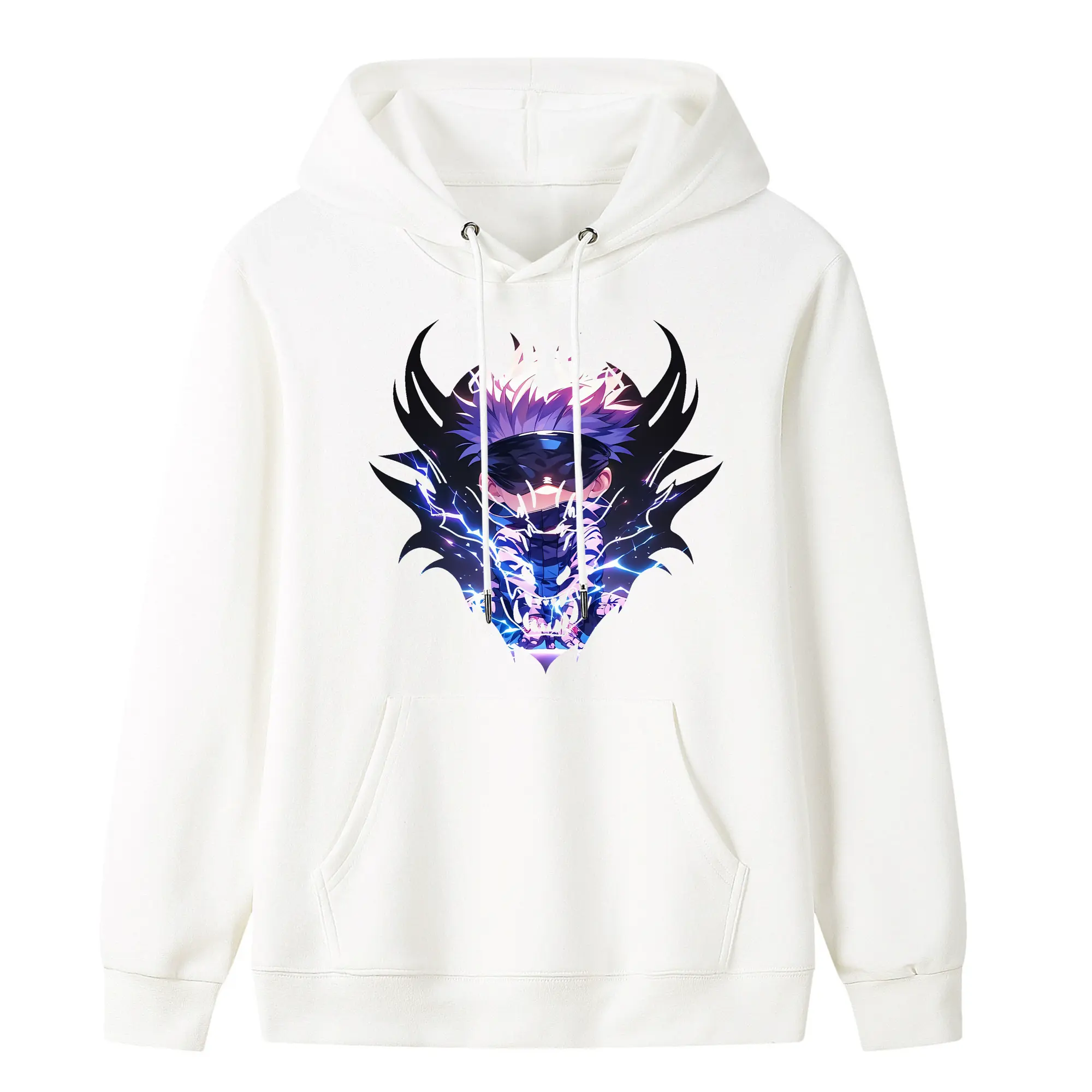 呪術廻戦 グッズ,五条 悟 - キッズ フード付きパーカー ・ フロントプリント ・ ポリエステル100％ ・ 快適 通学 スポーツ 日常使い お散歩用