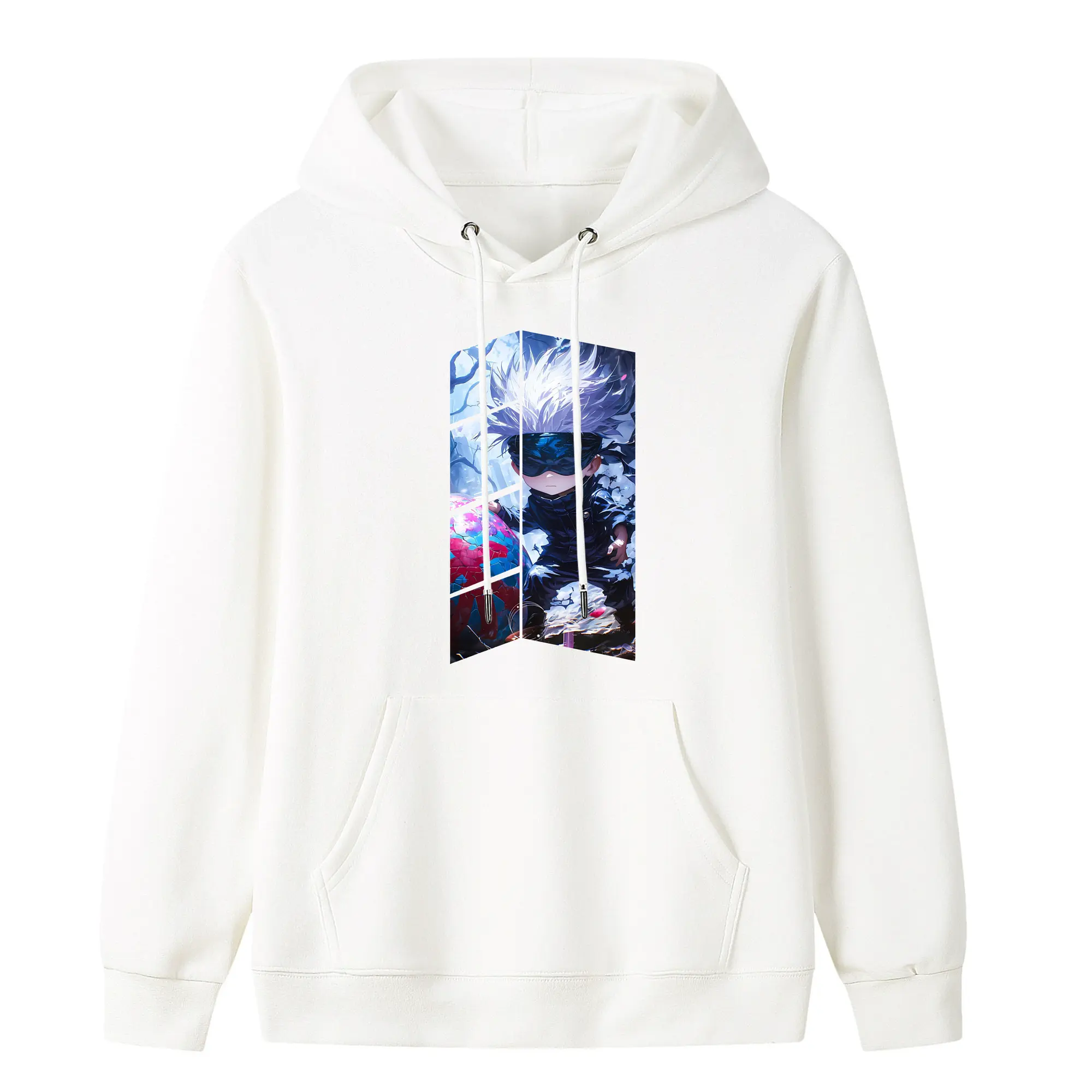 呪術廻戦 グッズ,五条 悟 - キッズ フード付きパーカー ・ フロントプリント ・ ポリエステル100％ ・ 快適 通学 スポーツ 日常使い お散歩用