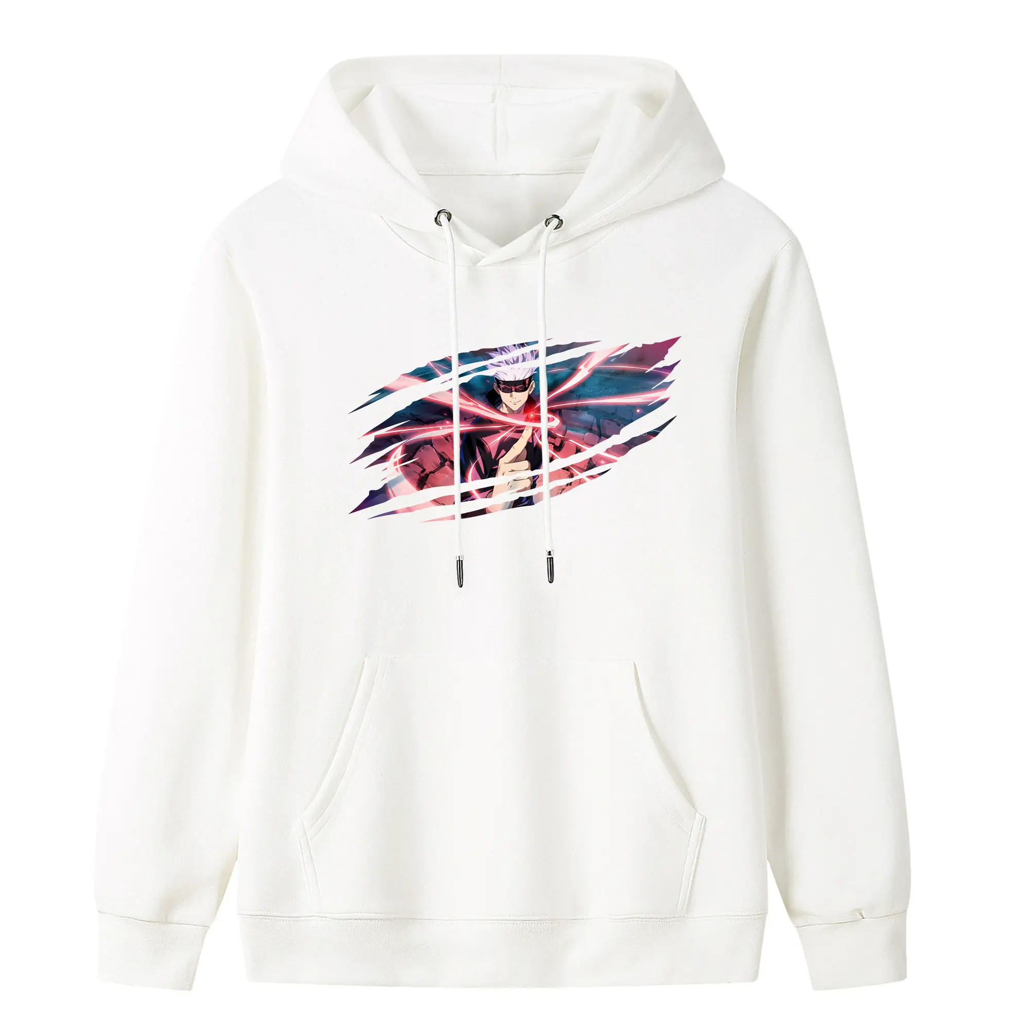 呪術廻戦 グッズ,五条 悟 - キッズ フード付きパーカー ・ フロントプリント ・ ポリエステル100％ ・ 快適 通学 スポーツ 日常使い お散歩用