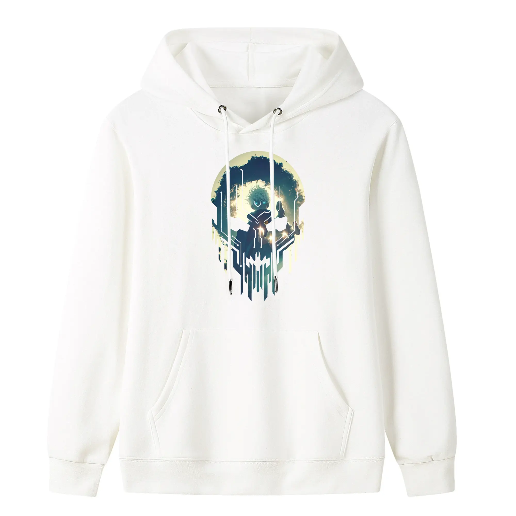 呪術廻戦 グッズ,五条 悟 - キッズ フード付きパーカー ・ フロントプリント ・ ポリエステル100％ ・ 快適 通学 スポーツ 日常使い お散歩用