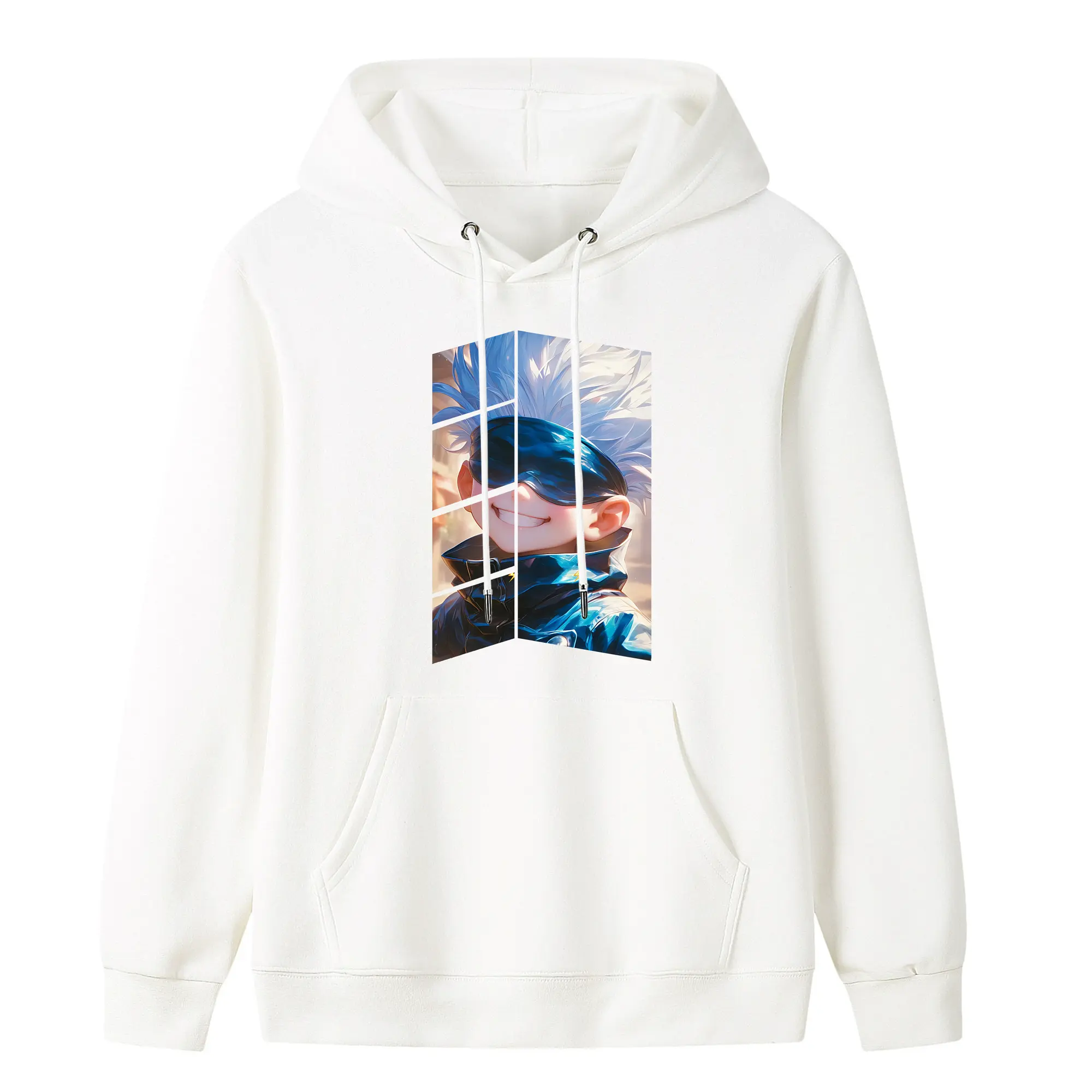 呪術廻戦 グッズ,五条 悟 - キッズ フード付きパーカー ・ フロントプリント ・ ポリエステル100％ ・ 快適 通学 スポーツ 日常使い お散歩用