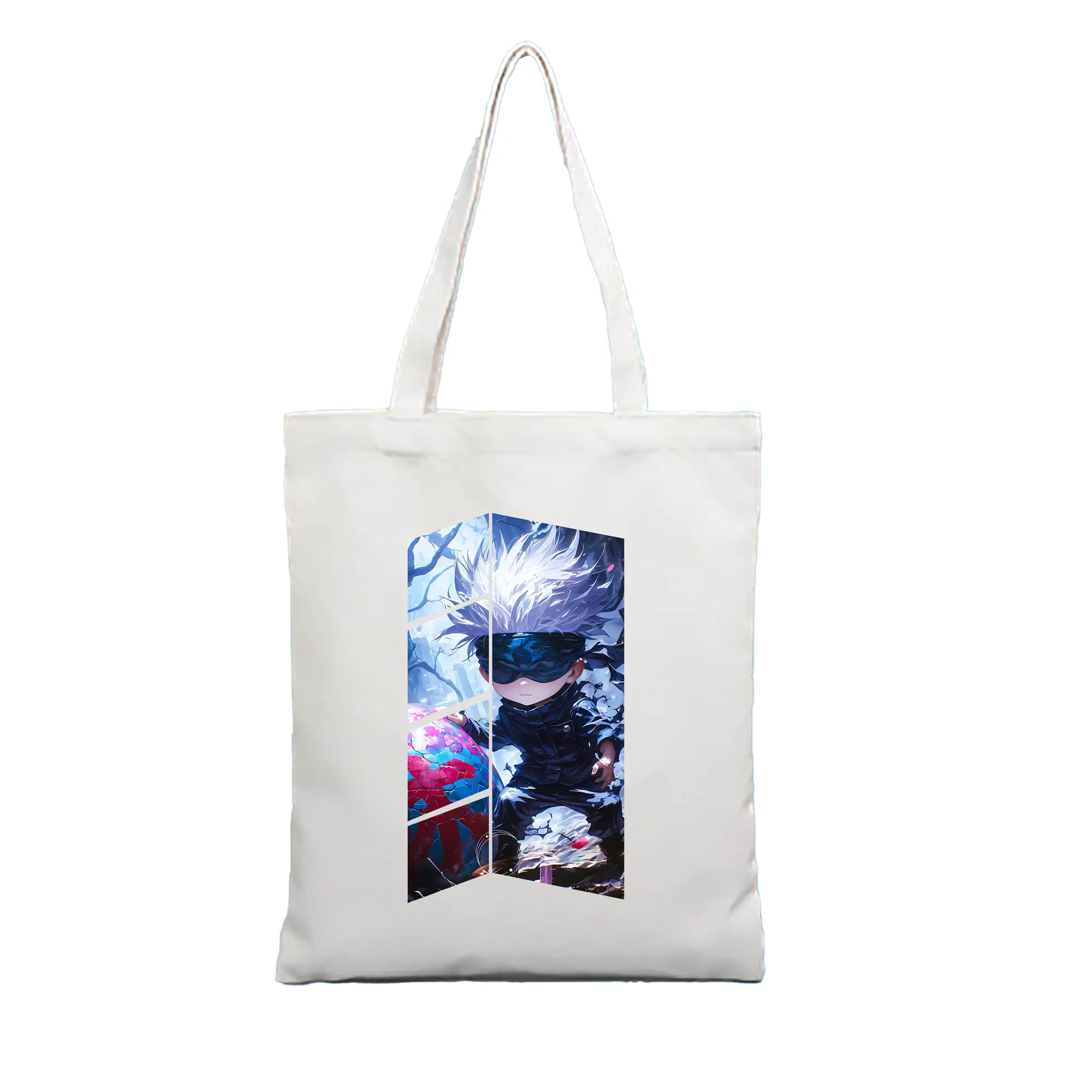 呪術廻戦 グッズ,五条 悟 - 縦型キャンバス手提げバッグ（トートバッグ） ・ キャンバス素材 ・ ショッピング用 ・ 軽量 丈夫 お手入れ簡単