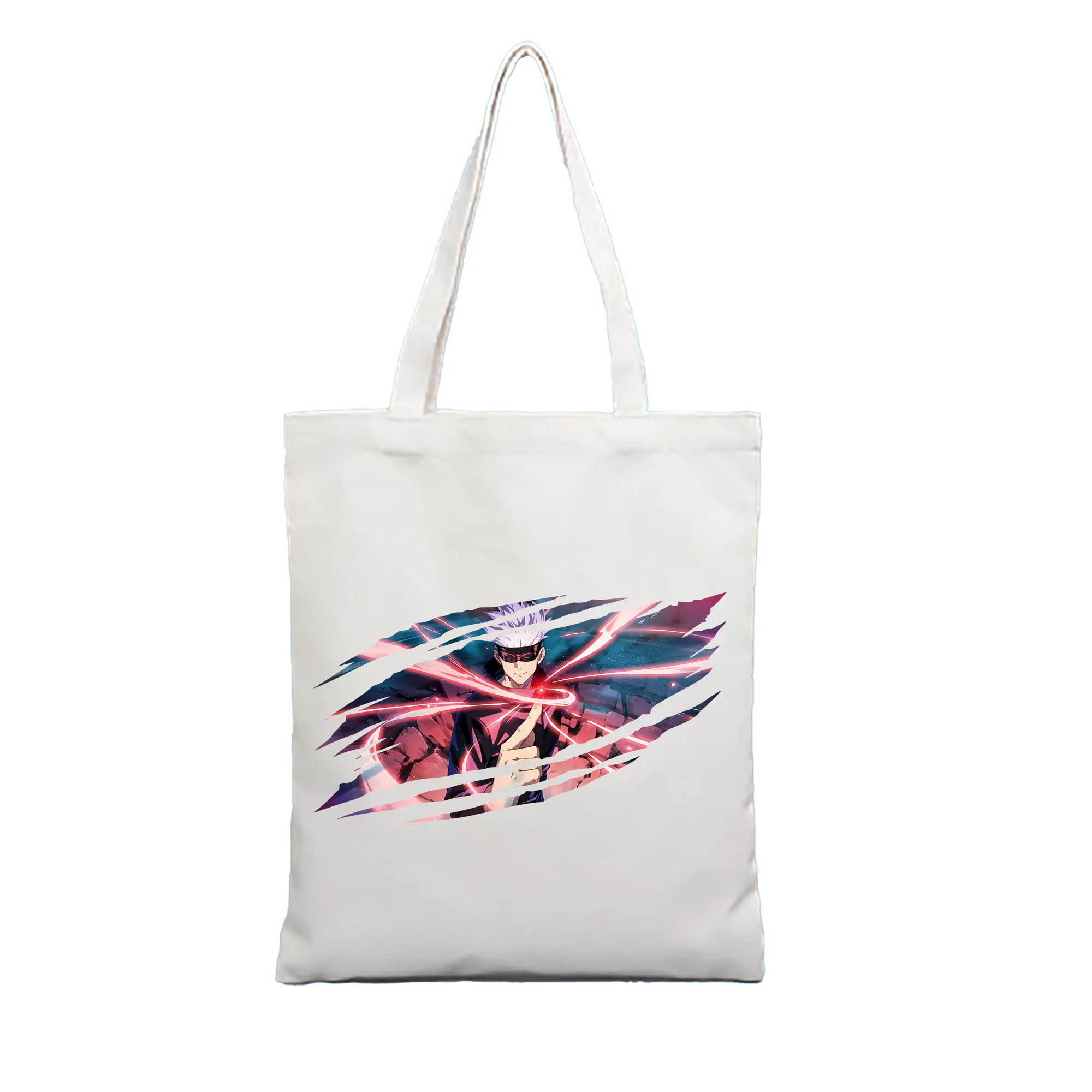 呪術廻戦 グッズ,五条 悟 - 縦型キャンバス手提げバッグ（トートバッグ） ・ キャンバス素材 ・ ショッピング用 ・ 軽量 丈夫 お手入れ簡単