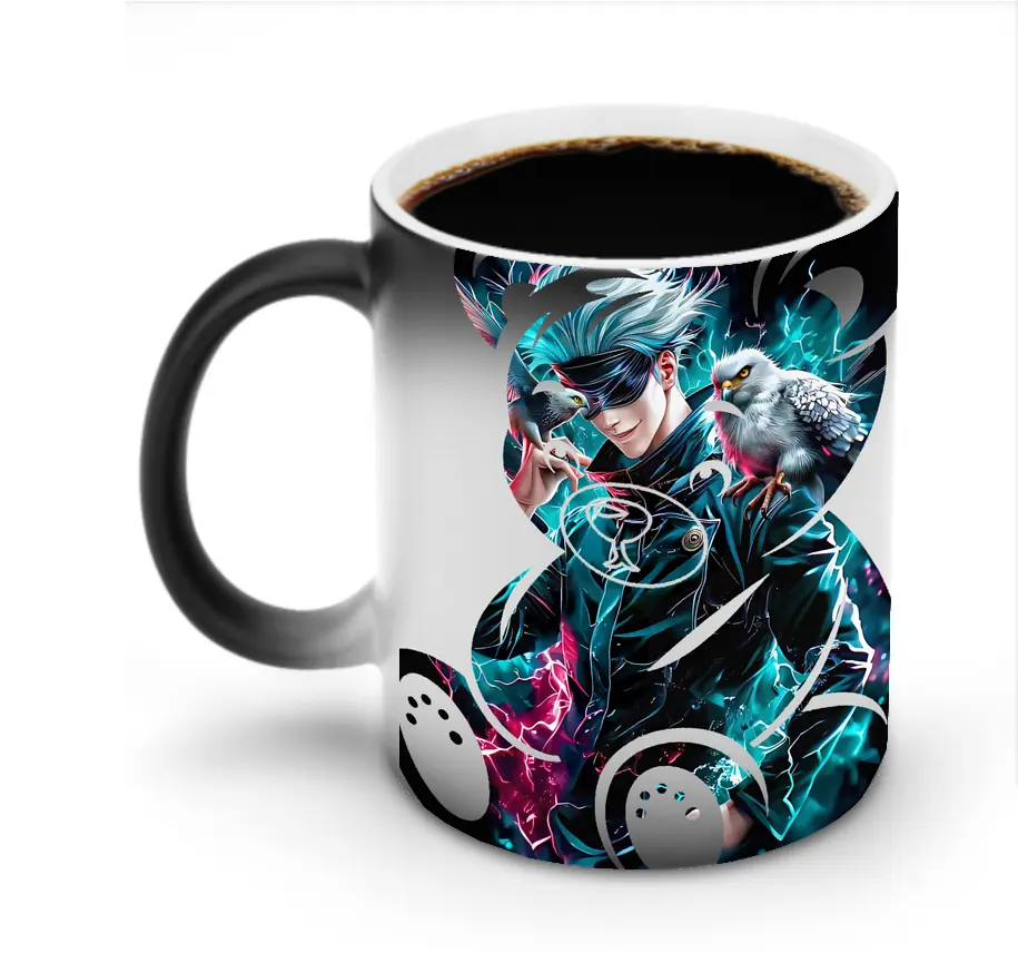 呪術廻戦 グッズ,五条 悟 - 変色マグカップ ・ セラミック ・ 熱転写プリント ・ 耐久性 高品質 ・ ギフト・自宅用 コーヒー お茶