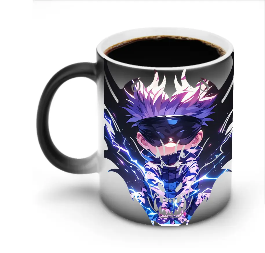 呪術廻戦 グッズ,五条 悟 - 変色マグカップ ・ セラミック ・ 熱転写プリント ・ 耐久性 高品質 ・ ギフト・自宅用 コーヒー お茶