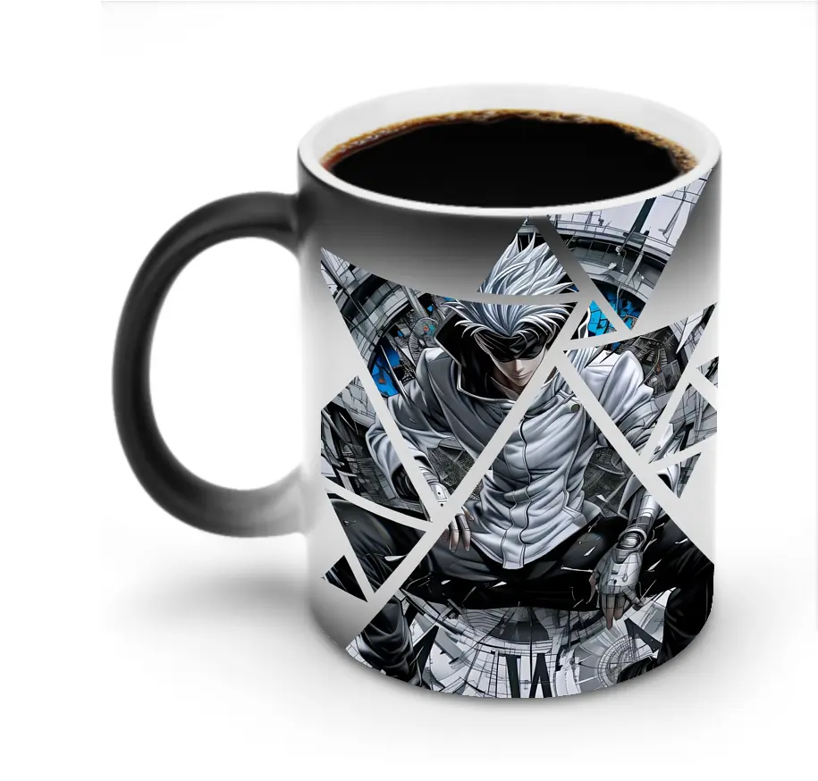 呪術廻戦 グッズ,五条 悟 - 変色マグカップ ・ セラミック ・ 熱転写プリント ・ 耐久性 高品質 ・ ギフト・自宅用 コーヒー お茶