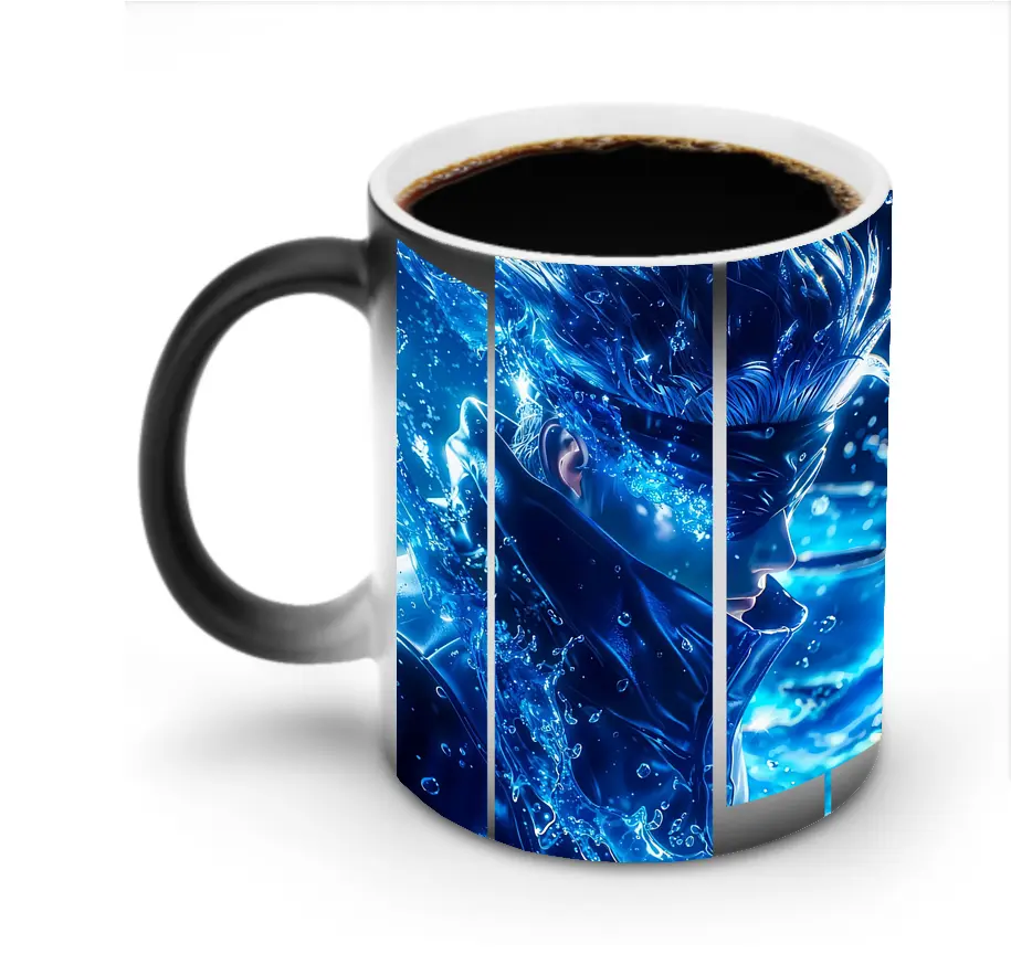 呪術廻戦 グッズ,五条 悟 - 変色マグカップ ・ セラミック ・ 熱転写プリント ・ 耐久性 高品質 ・ ギフト・自宅用 コーヒー お茶