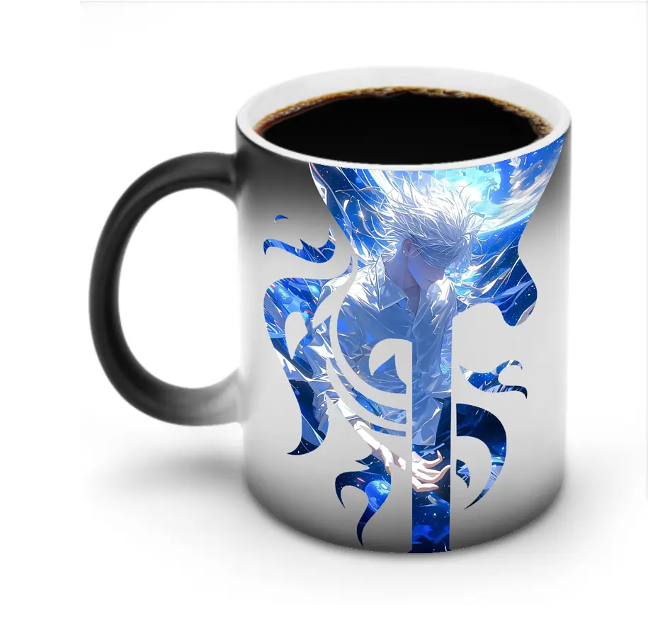 呪術廻戦 グッズ,五条 悟 - 変色マグカップ ・ セラミック ・ 熱転写プリント ・ 耐久性 高品質 ・ ギフト・自宅用 コーヒー お茶