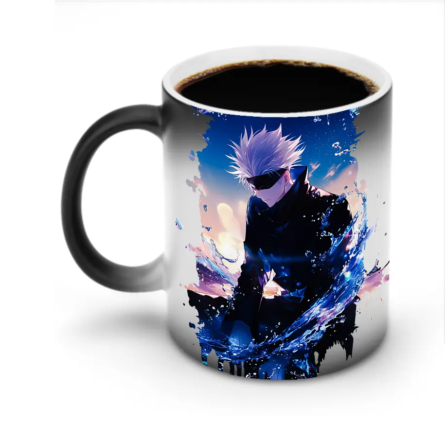 呪術廻戦 グッズ,五条 悟 - 変色マグカップ ・ セラミック ・ 熱転写プリント ・ 耐久性 高品質 ・ ギフト・自宅用 コーヒー お茶
