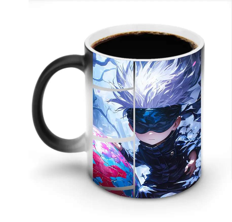 呪術廻戦 グッズ,五条 悟 - 変色マグカップ ・ セラミック ・ 熱転写プリント ・ 耐久性 高品質 ・ ギフト・自宅用 コーヒー お茶