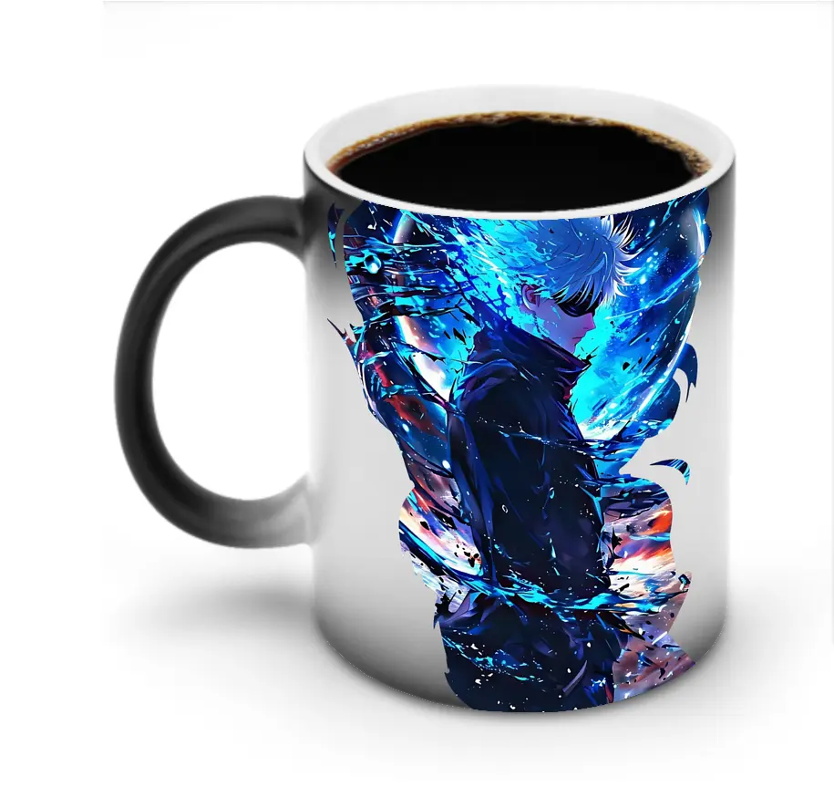 呪術廻戦 グッズ,五条 悟 - 変色マグカップ ・ セラミック ・ 熱転写プリント ・ 耐久性 高品質 ・ ギフト・自宅用 コーヒー お茶