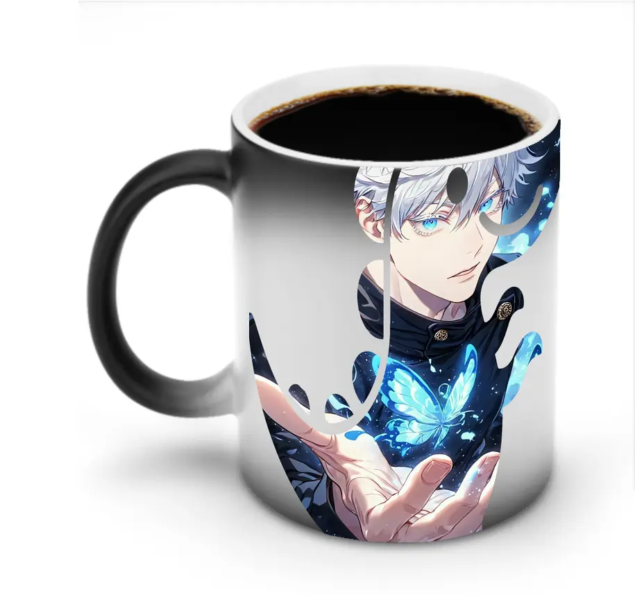 呪術廻戦 グッズ,五条 悟 - 変色マグカップ ・ セラミック ・ 熱転写プリント ・ 耐久性 高品質 ・ ギフト・自宅用 コーヒー お茶