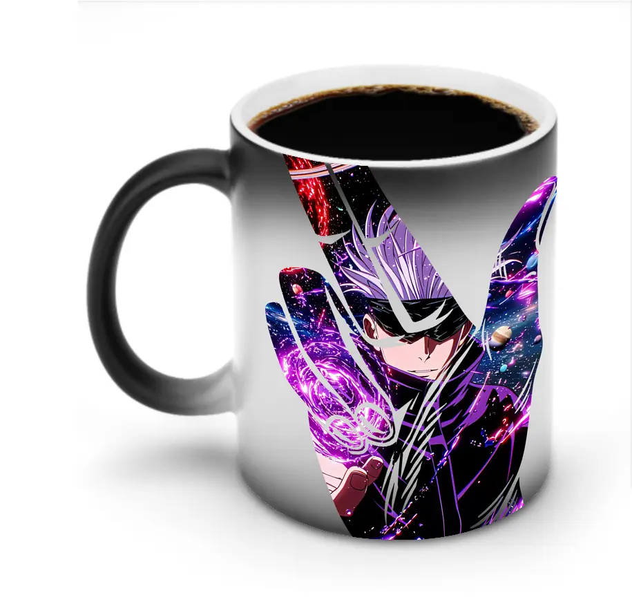 呪術廻戦 グッズ,五条 悟 - 変色マグカップ ・ セラミック ・ 熱転写プリント ・ 耐久性 高品質 ・ ギフト・自宅用 コーヒー お茶