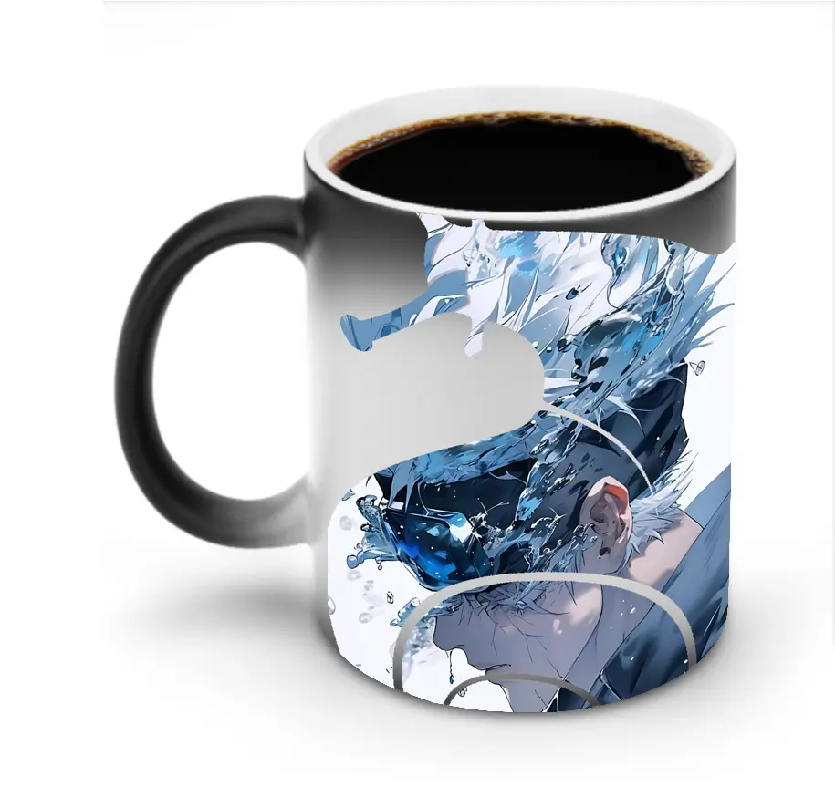 呪術廻戦 グッズ,五条 悟 - 変色マグカップ ・ セラミック ・ 熱転写プリント ・ 耐久性 高品質 ・ ギフト・自宅用 コーヒー お茶